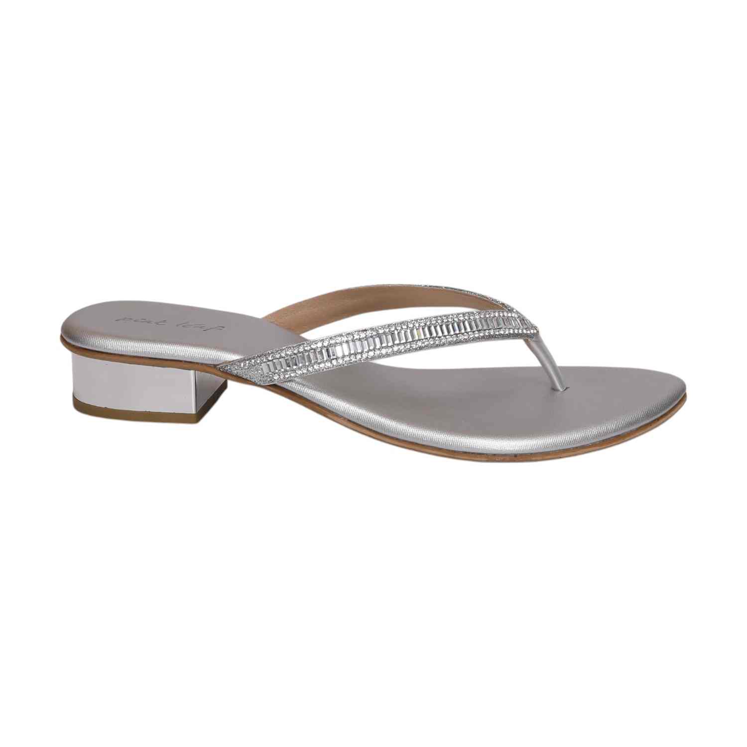 Women Silver Heeled Sandals