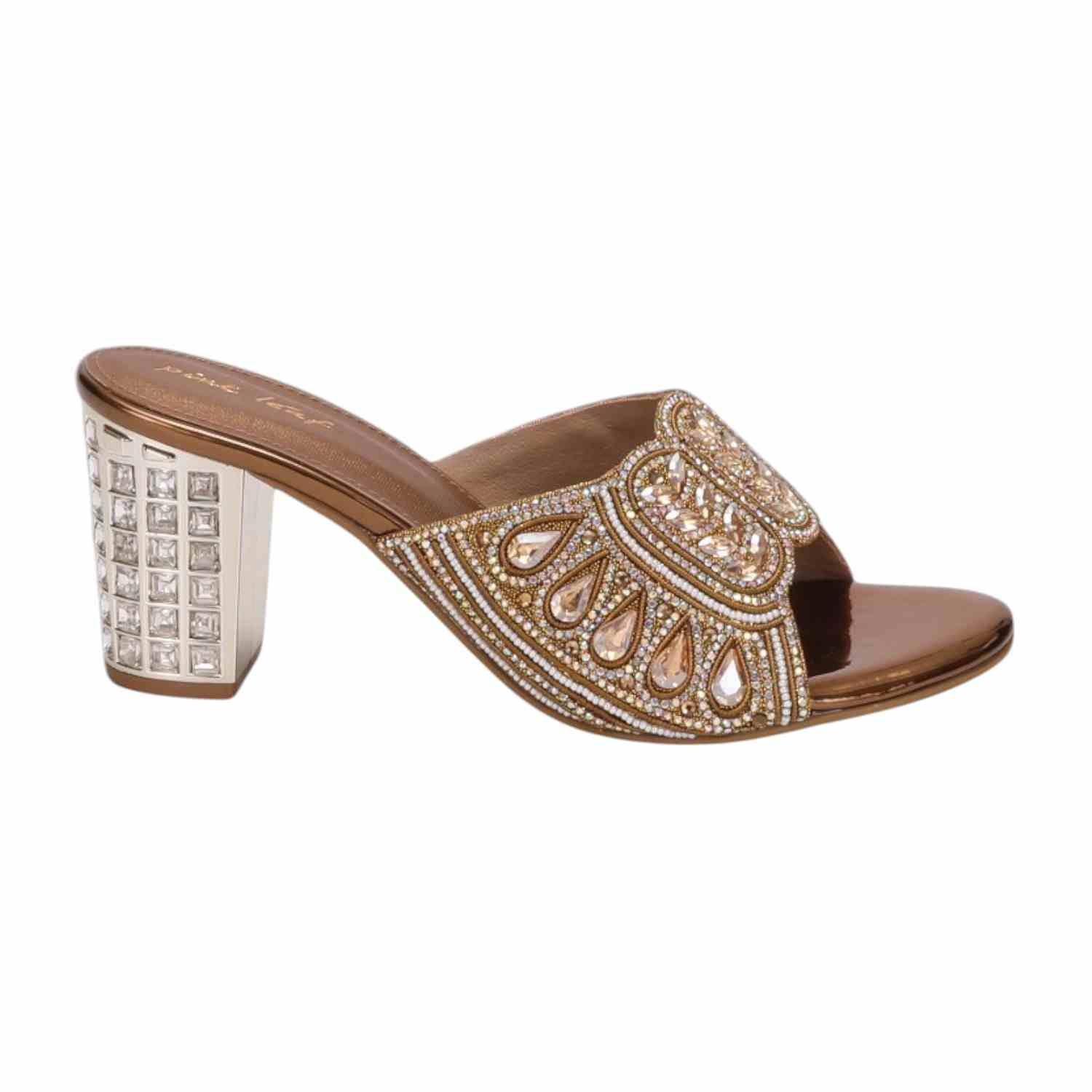 Women Jeweled Antique Slide Heels