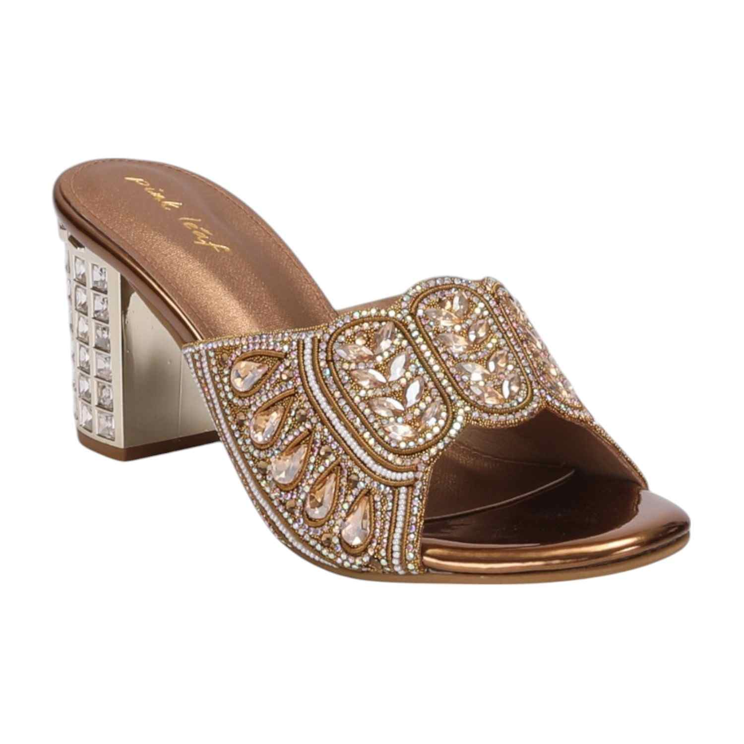 Women Jeweled Antique Slide Heels