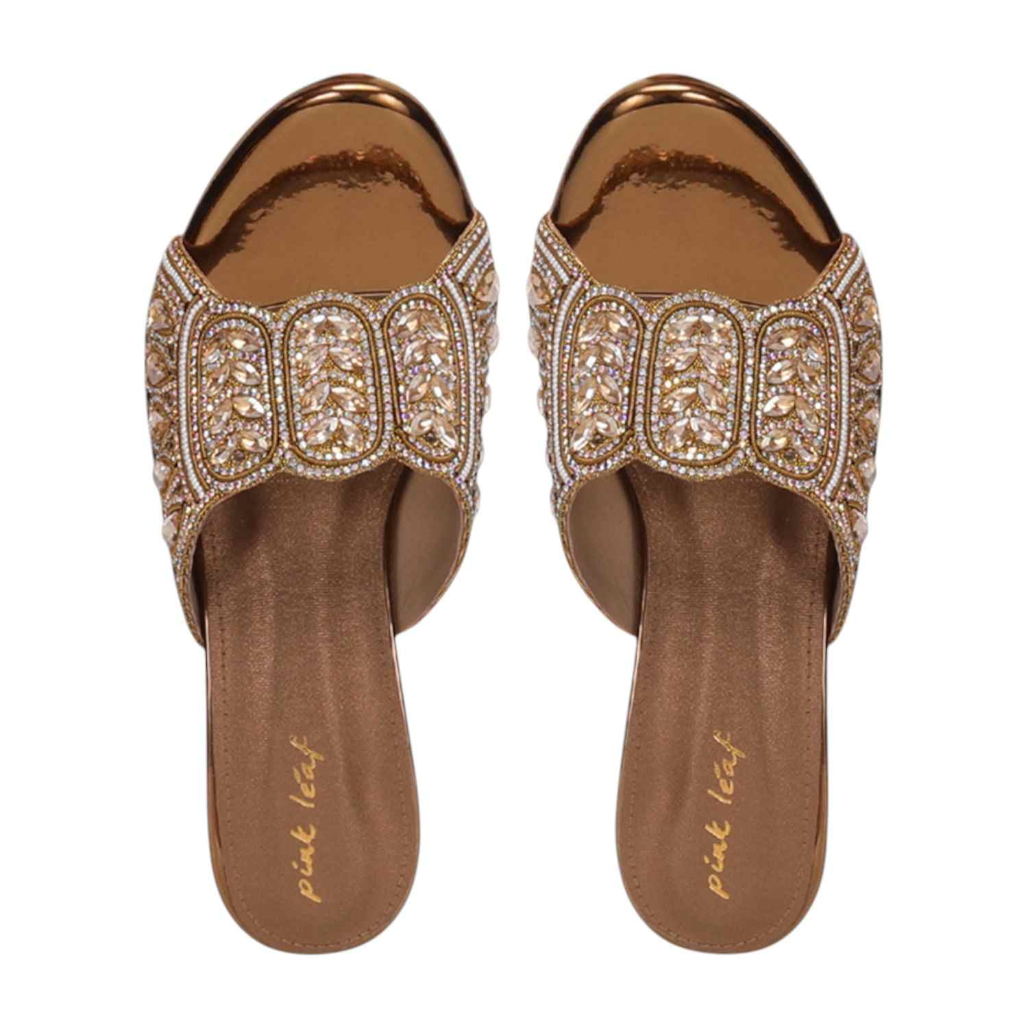 Women Jeweled Antique Slide Heels