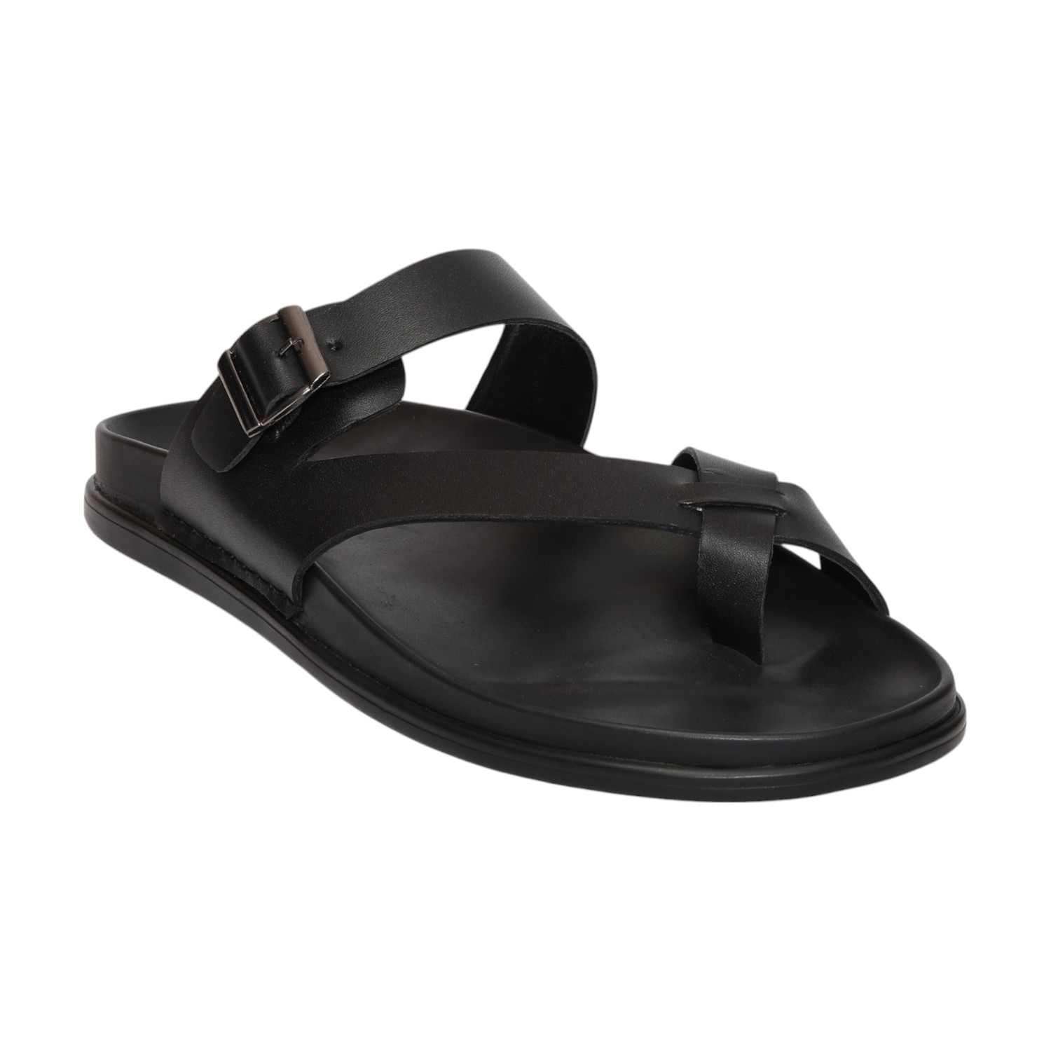Men Black Comfort Chappal