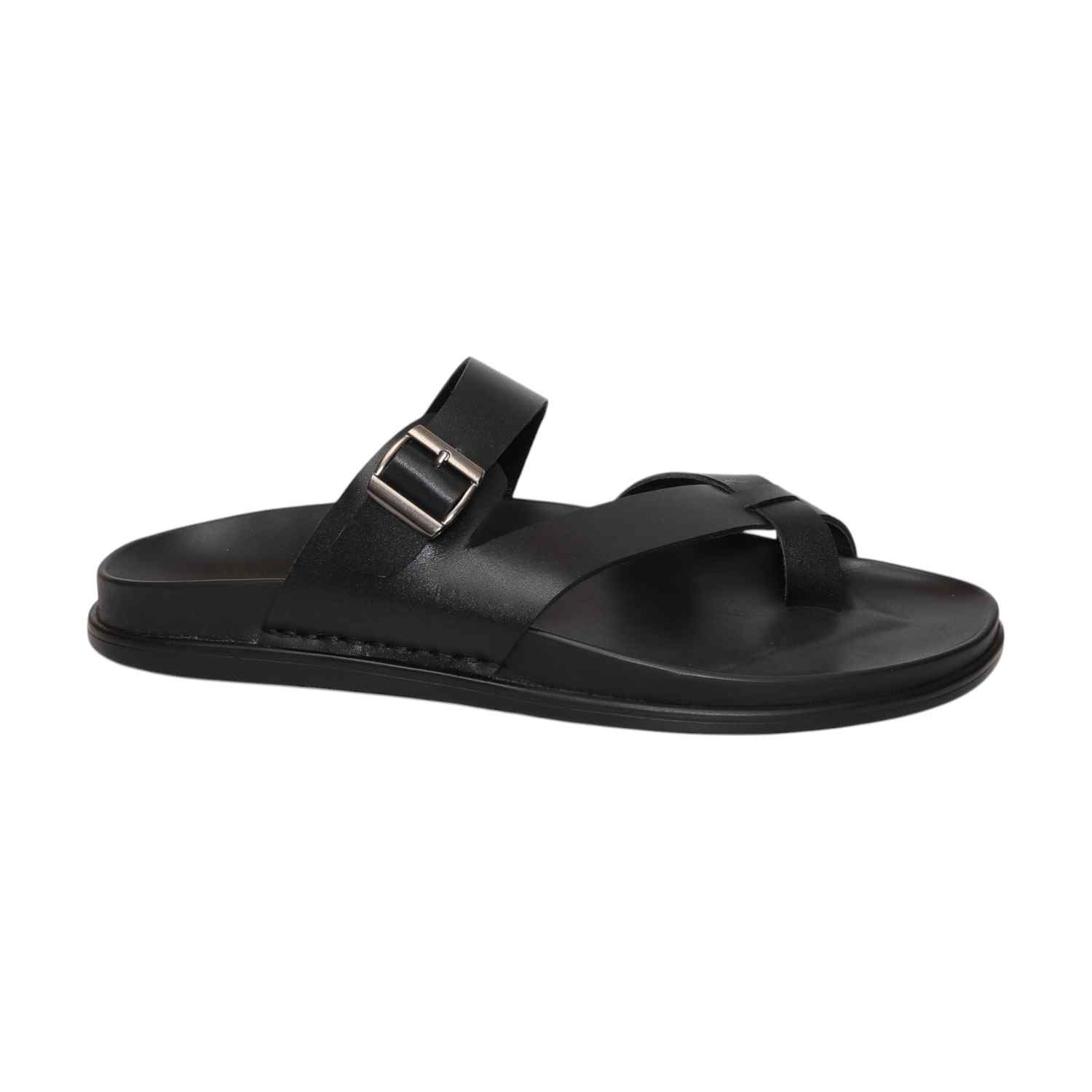 Men Black Comfort Chappal