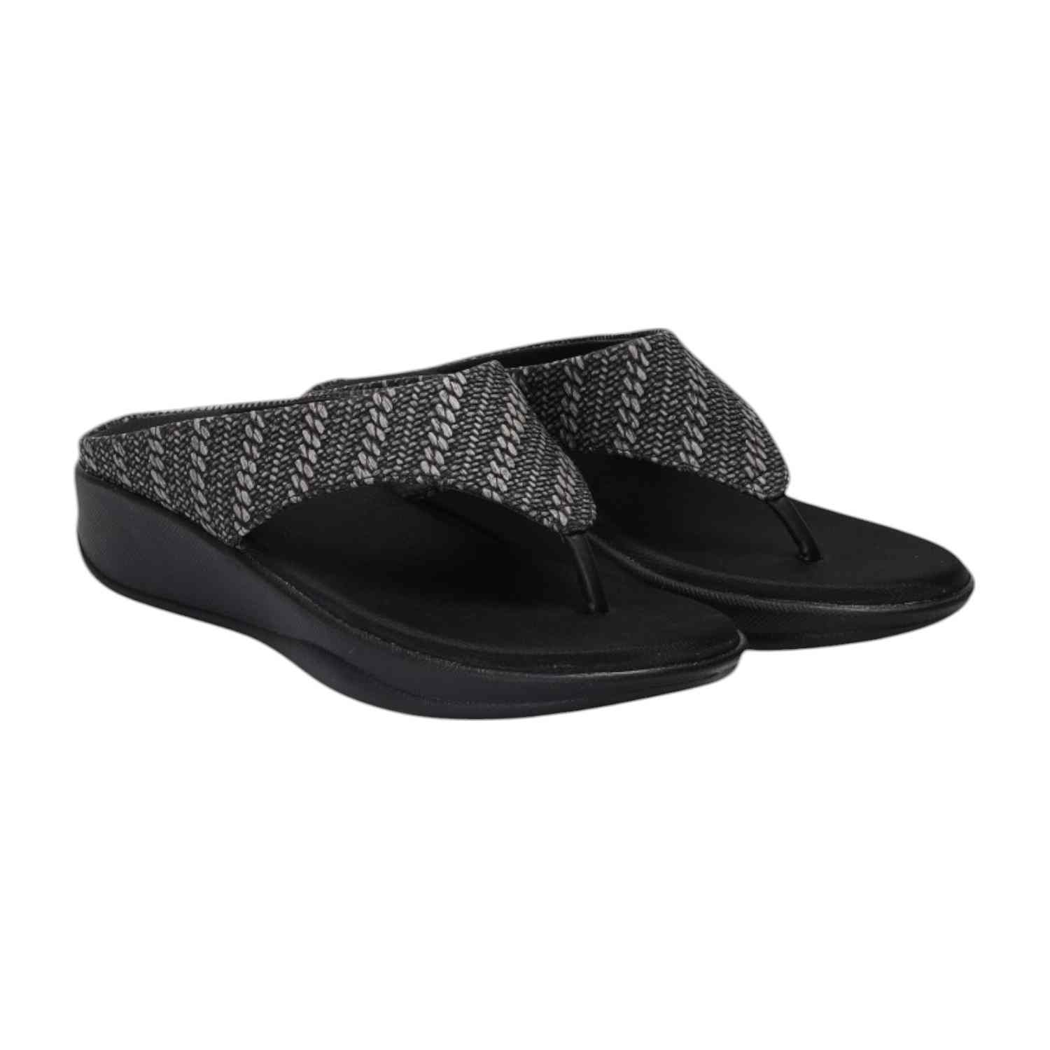 Women Black Casual Flat Thong