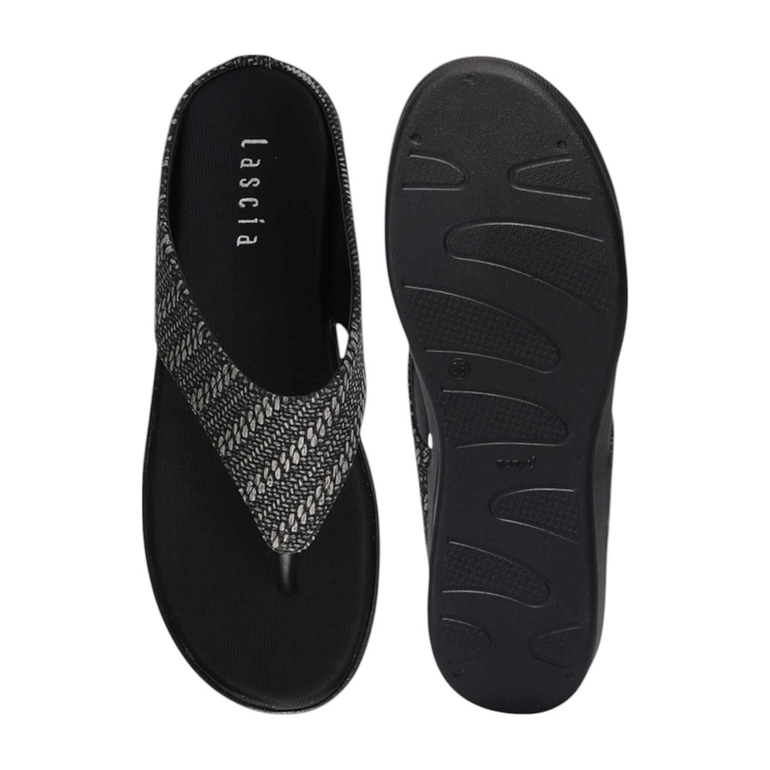 Women Black Casual Flat Thong