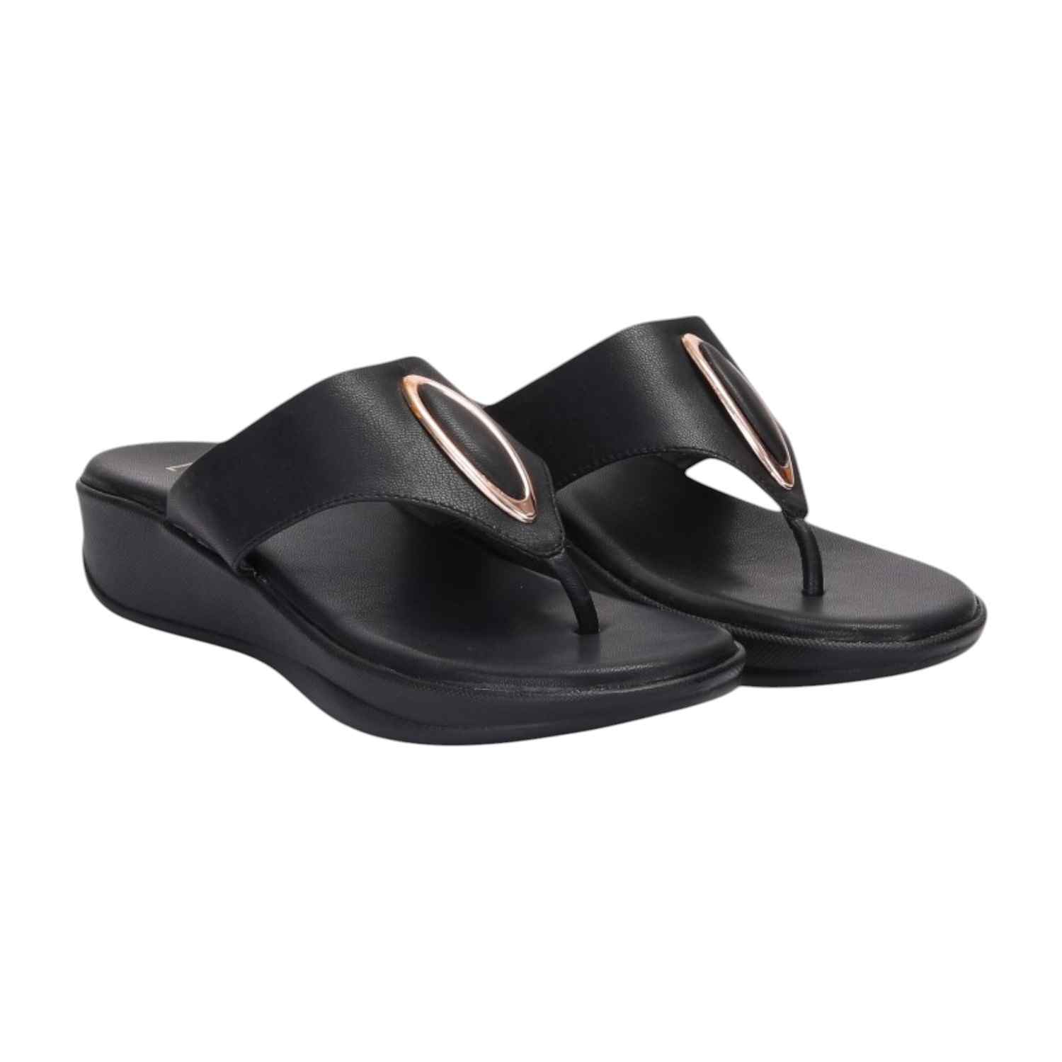 Women Black Casual Flat Thong