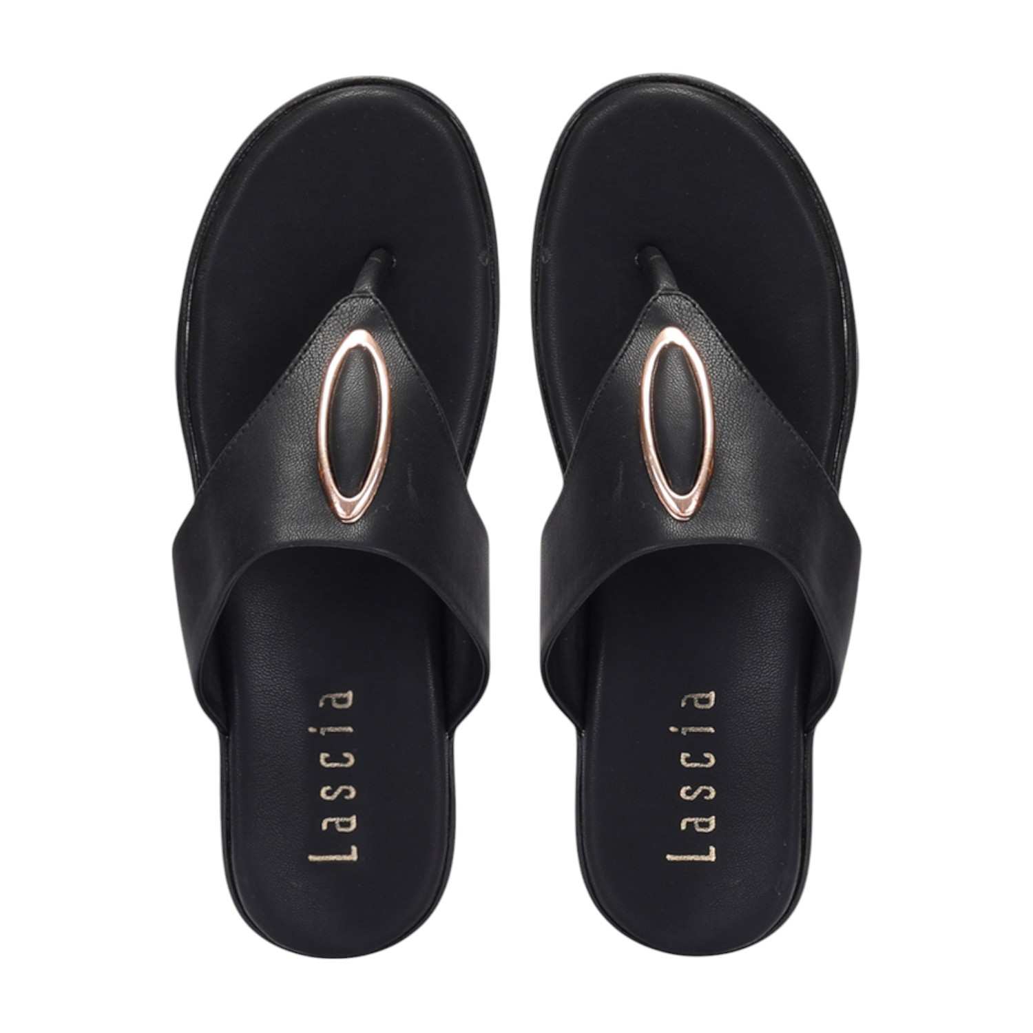 Women Black Casual Flat Thong
