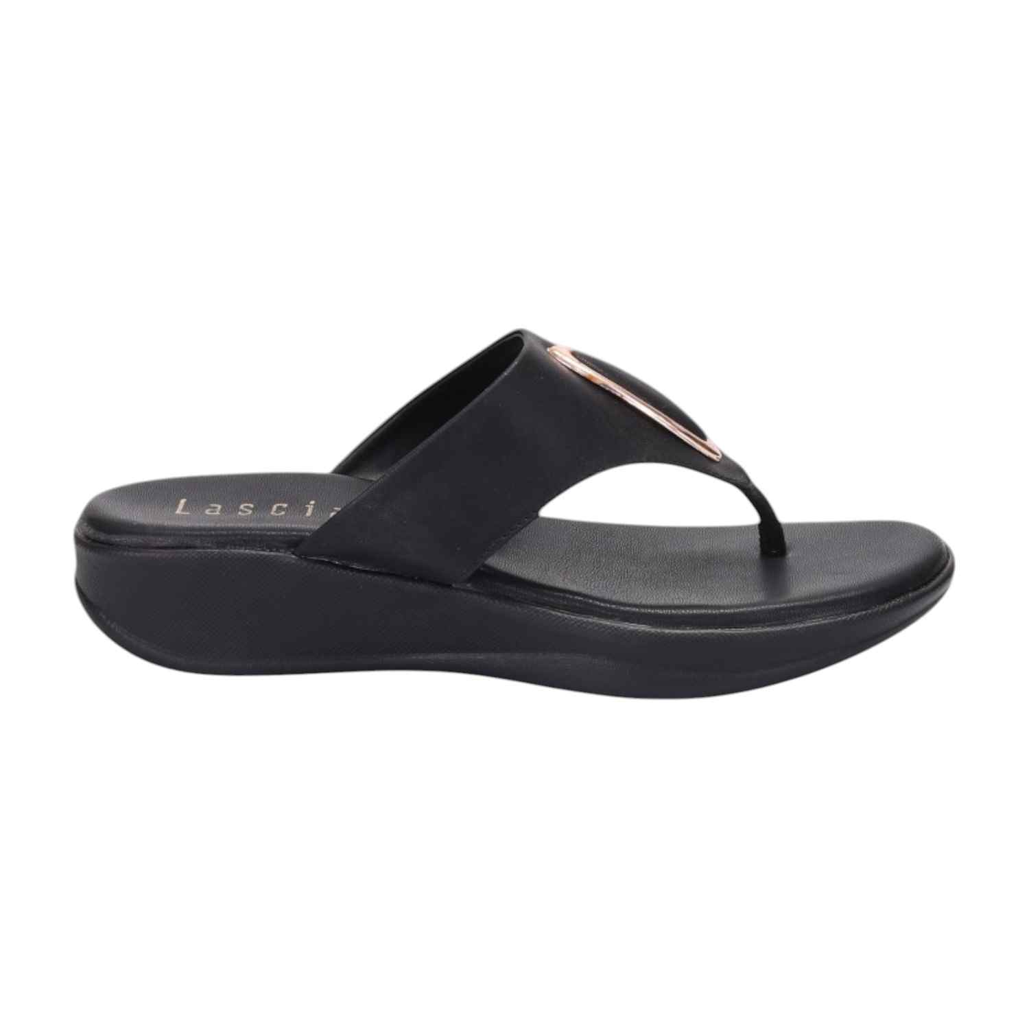 Women Black Casual Flat Thong