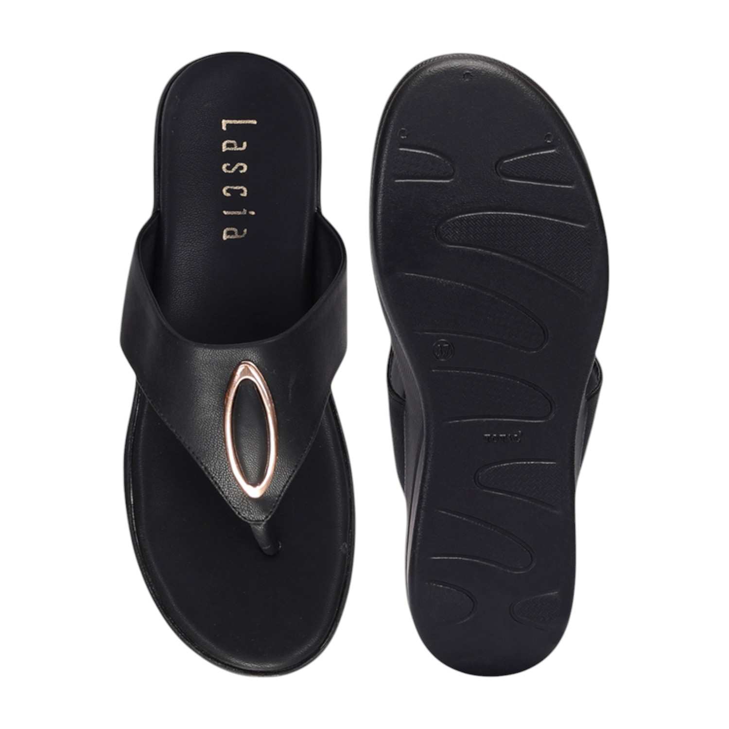 Women Black Casual Flat Thong