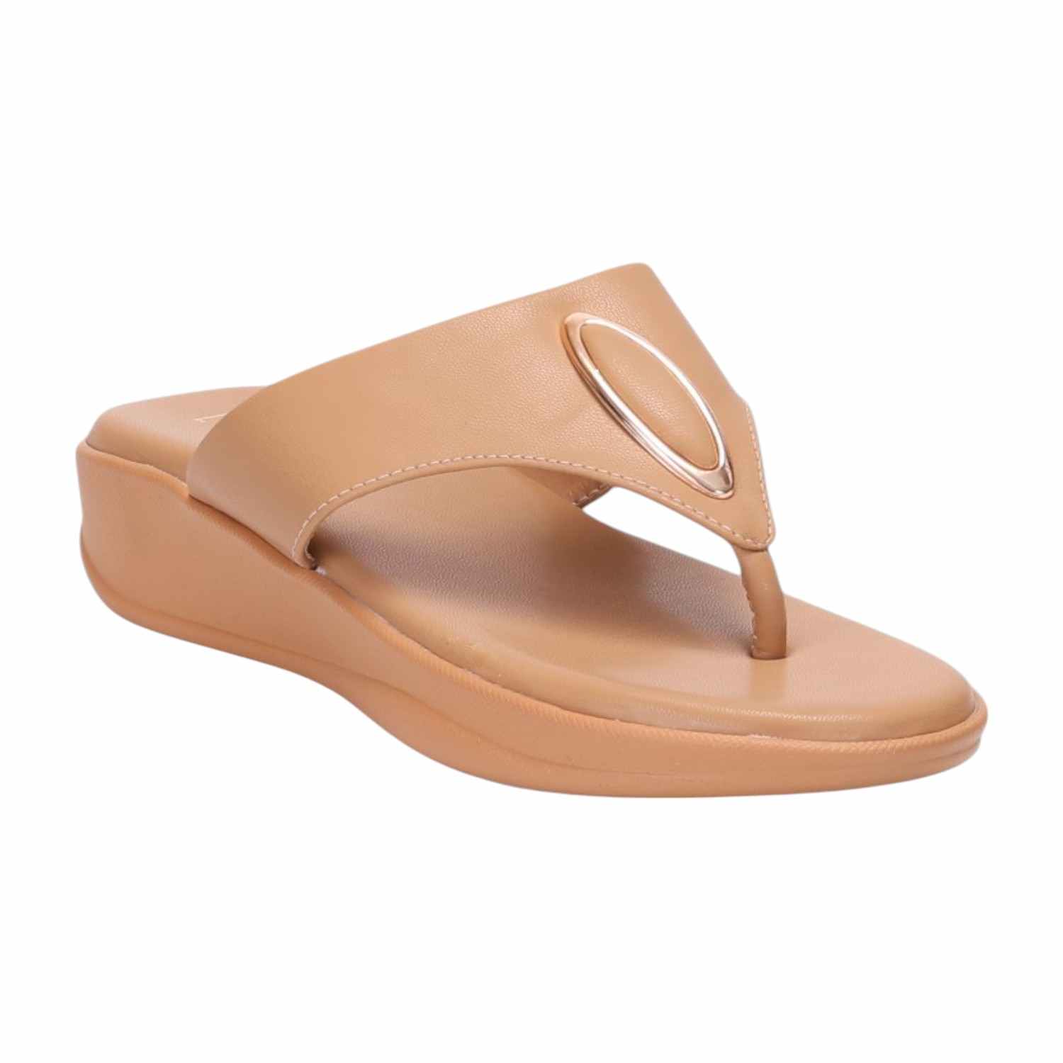 Women Chickoo Casual Flat Thong