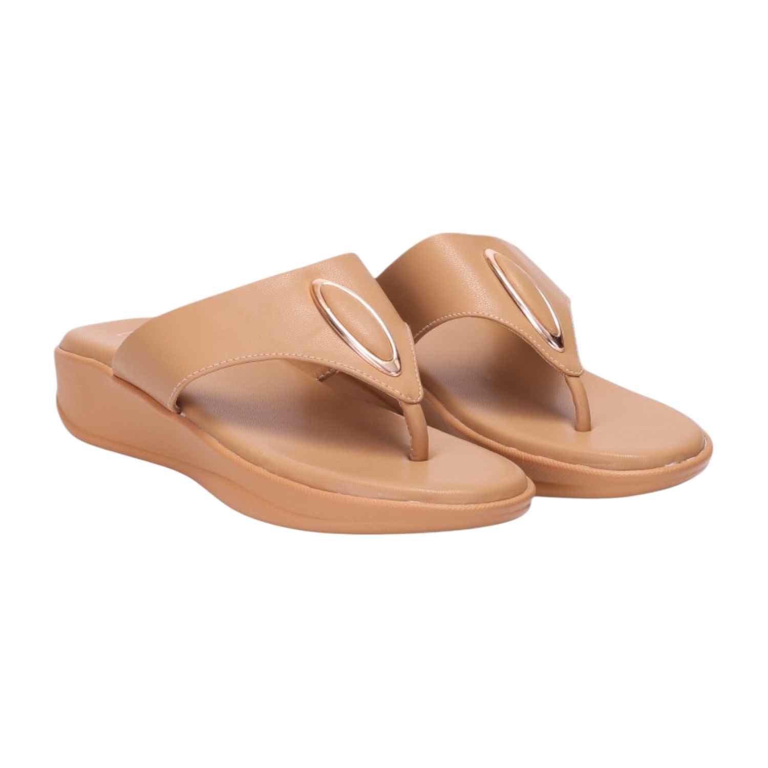 Women Chickoo Casual Flat Thong