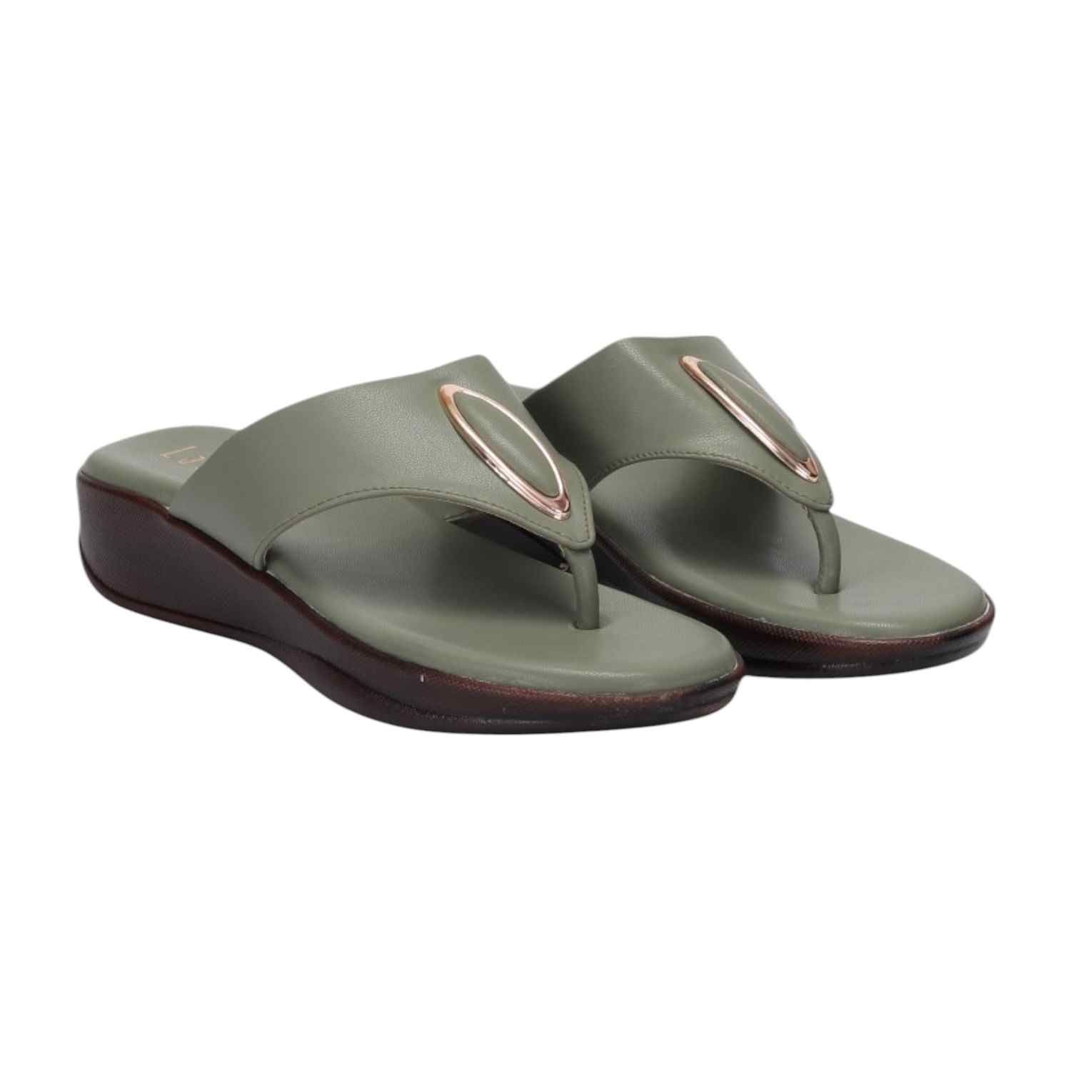 Women Olive Casual Flat Thong