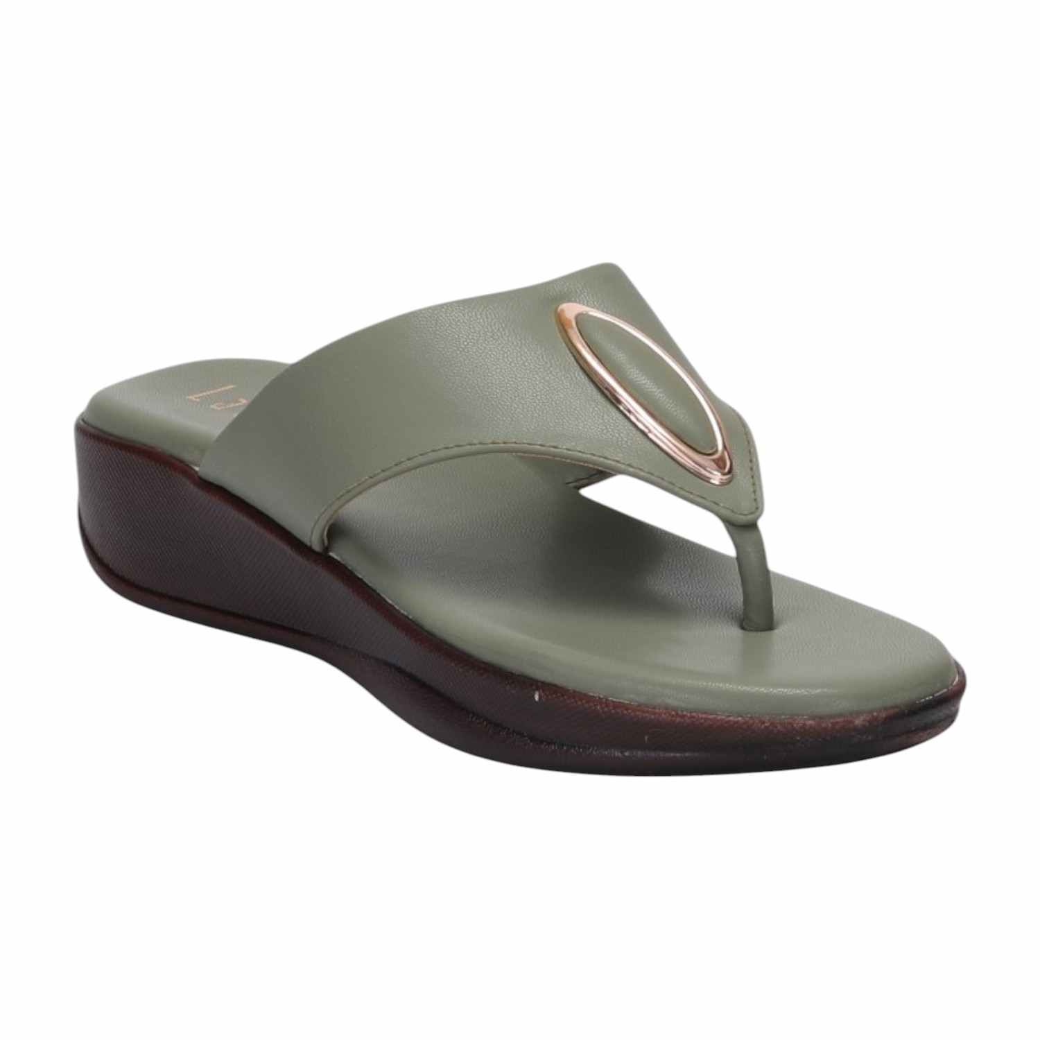 Women Olive Casual Flat Thong