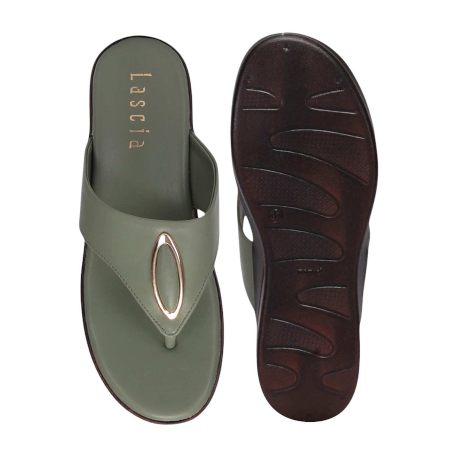 Women Olive Casual Flat Thong