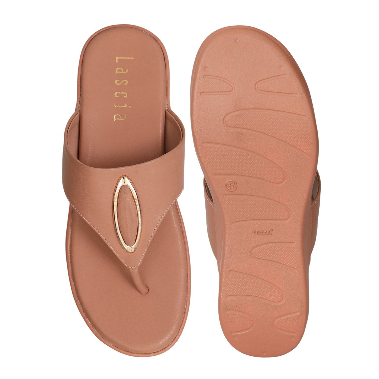 Women Peach Casual Flat Thong