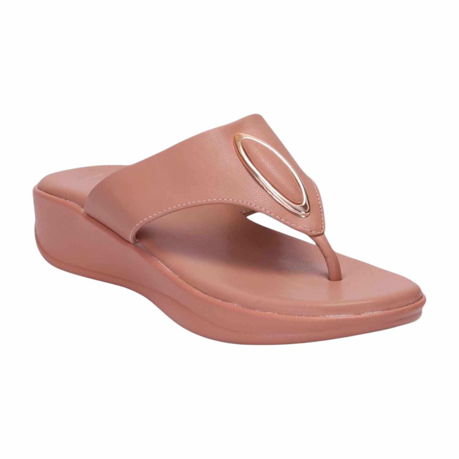 Women Peach Casual Flat Thong