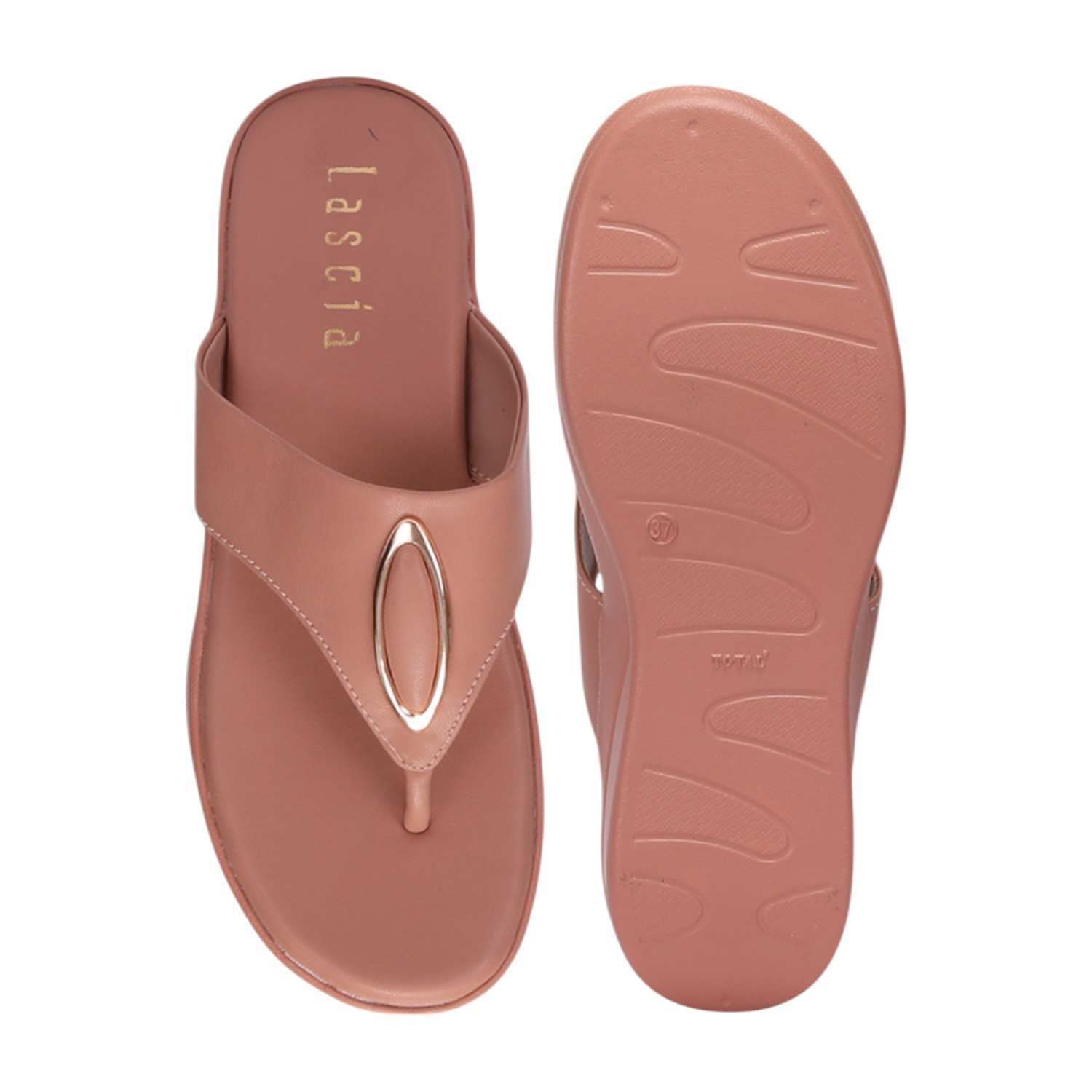 Women Peach Casual Flat Thong