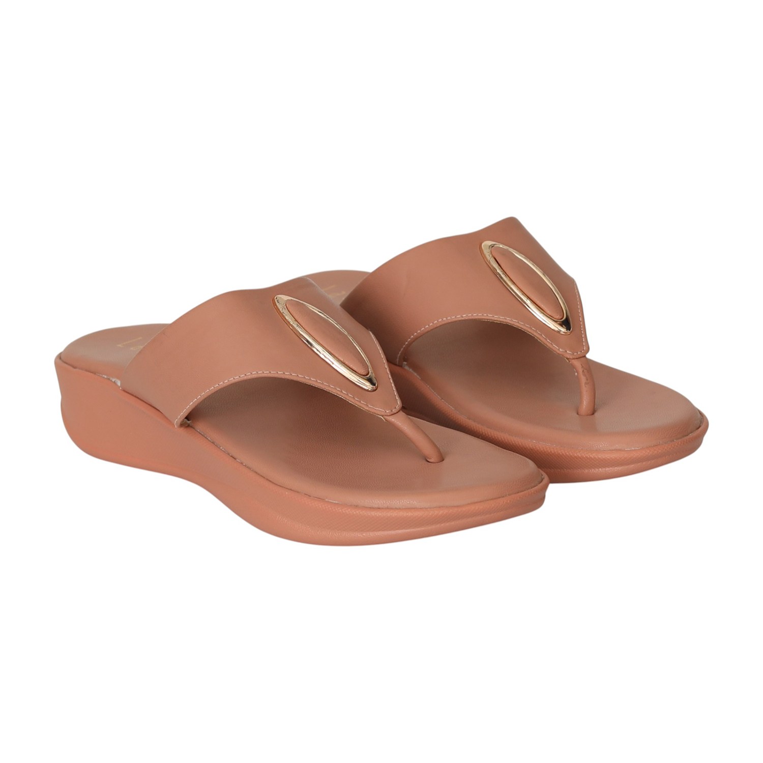 Women Peach Casual Flat Thong