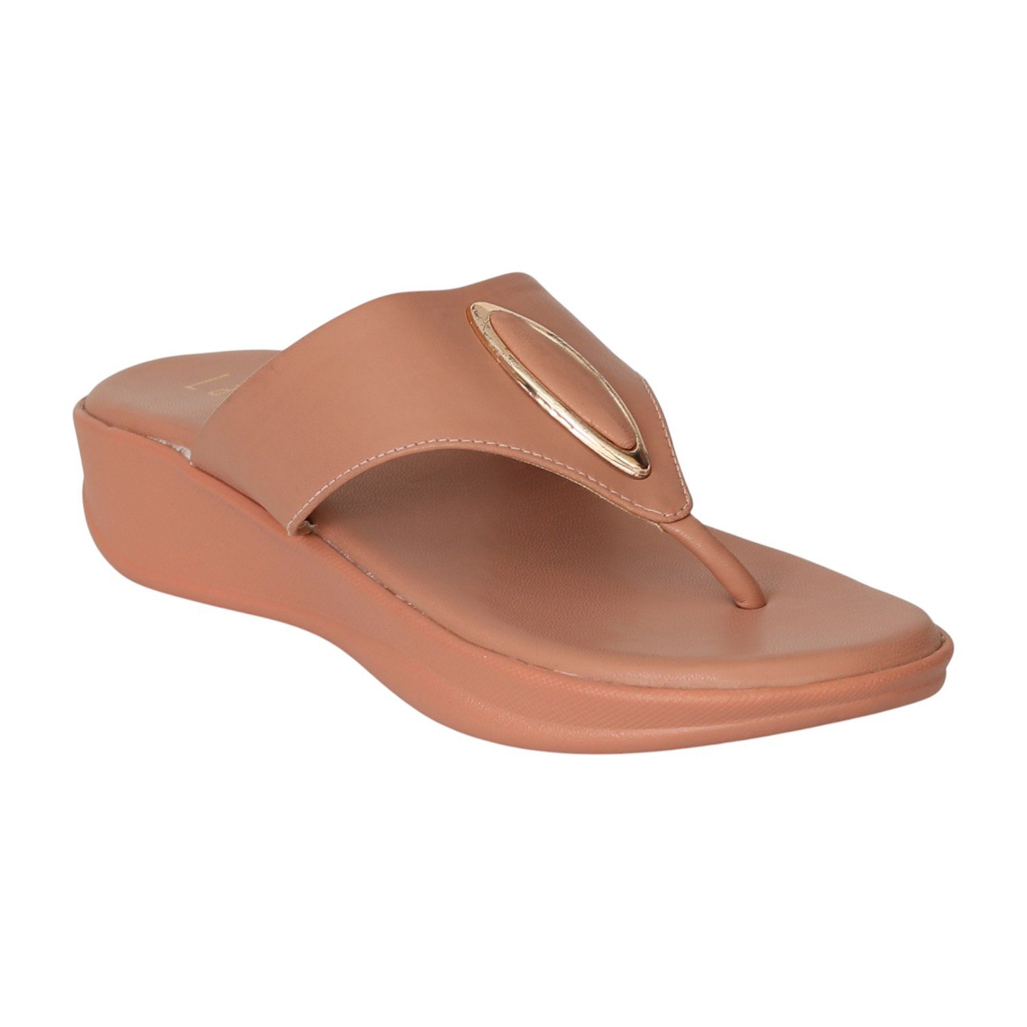 Women Peach Casual Flat Thong