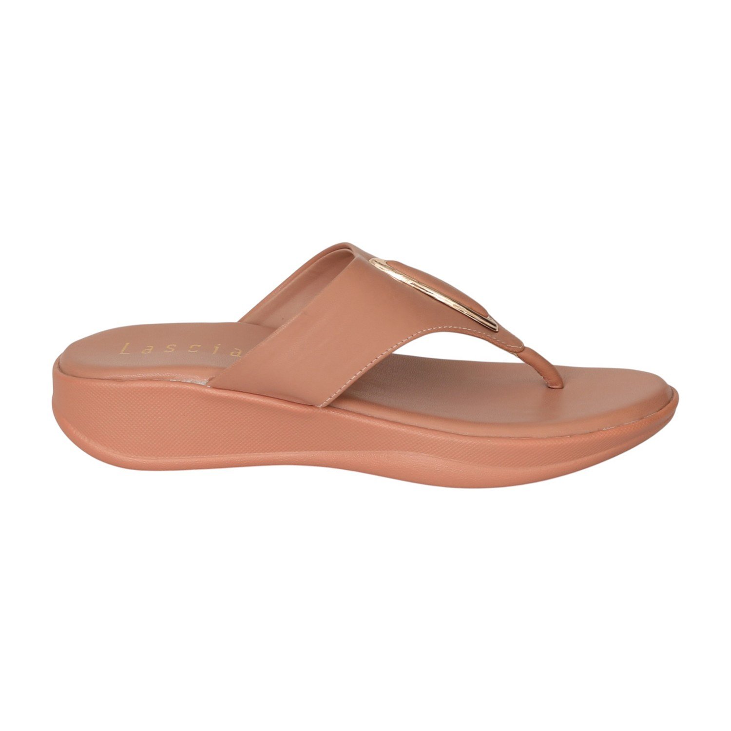 Women Peach Casual Flat Thong