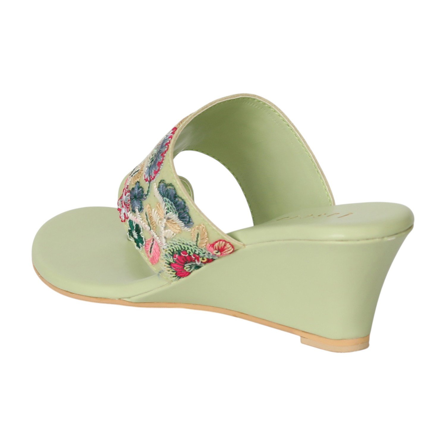 Women Mint Floral Grace Wedges