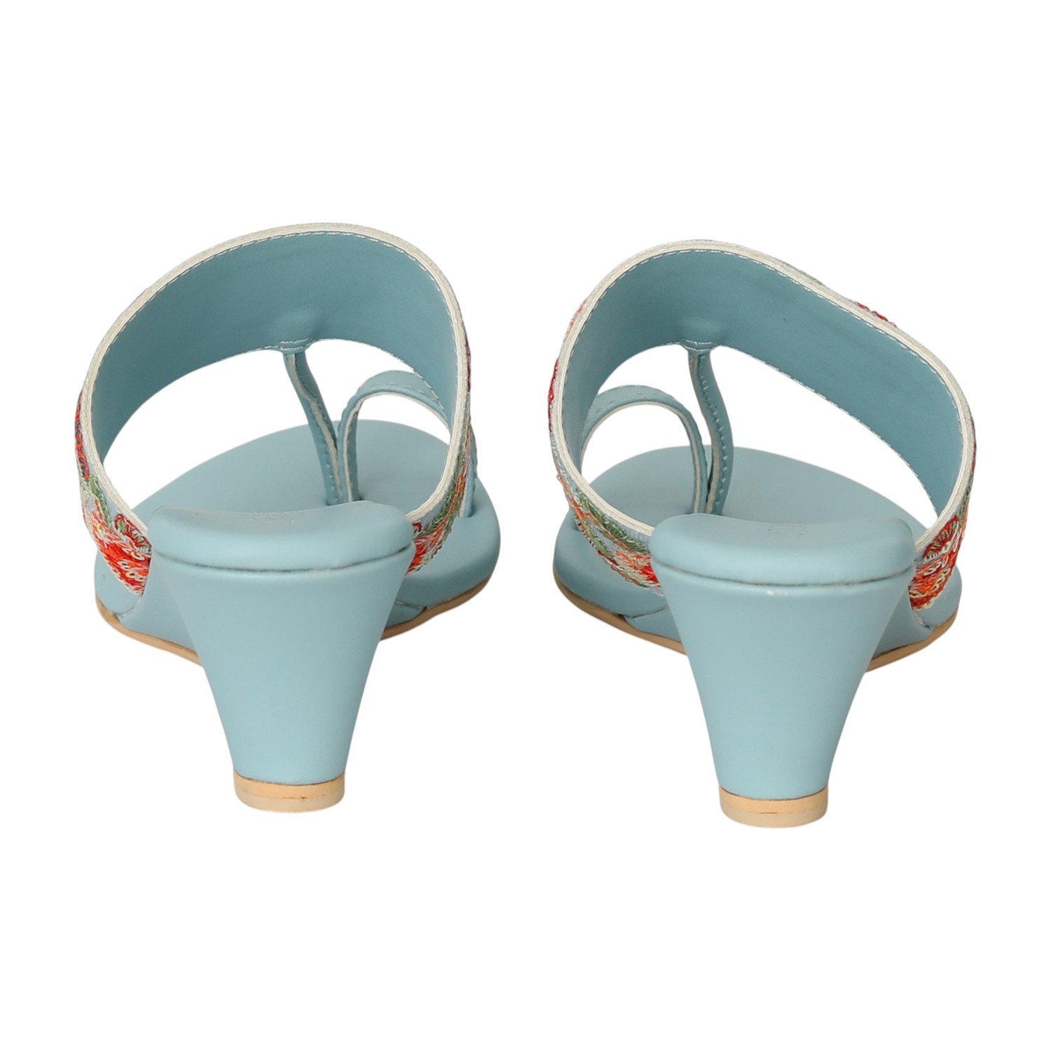 Women Blue Floral Grace Wedges