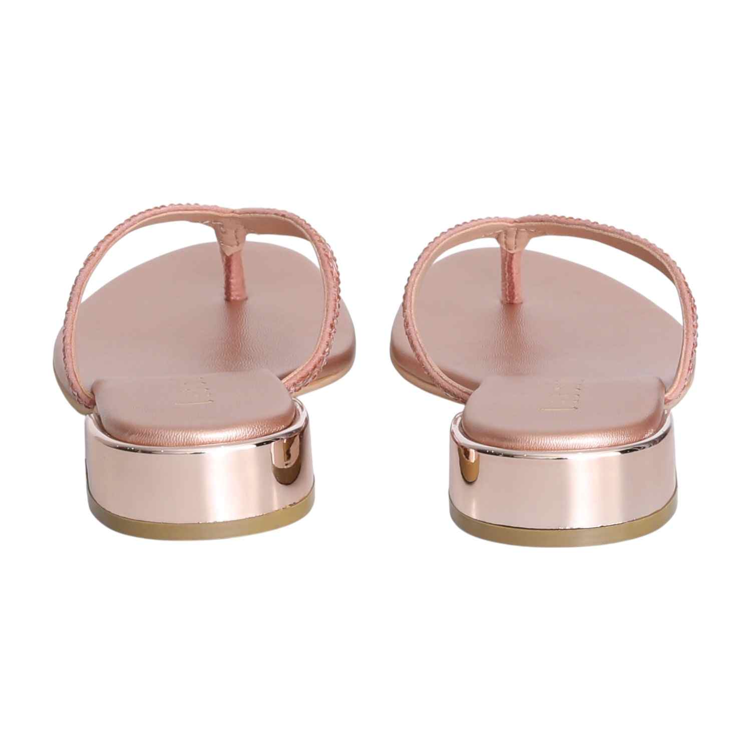 Women Rose Gold Metallic Sandals