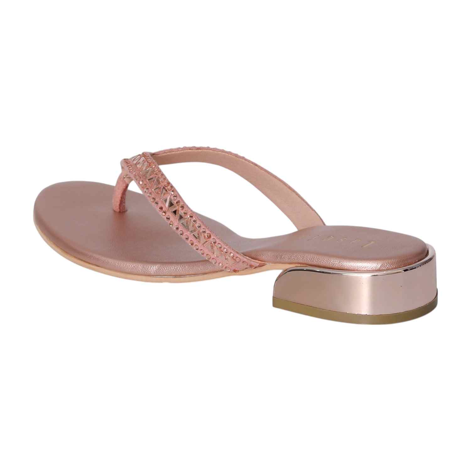 Women Rose Gold Metallic Sandals