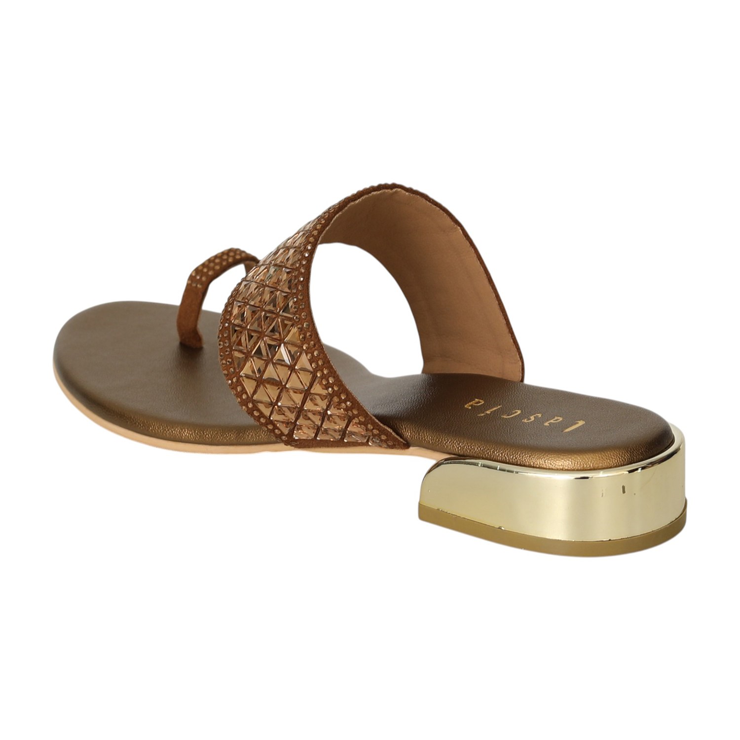 Women Bronze Zari Toe-Ring Flats