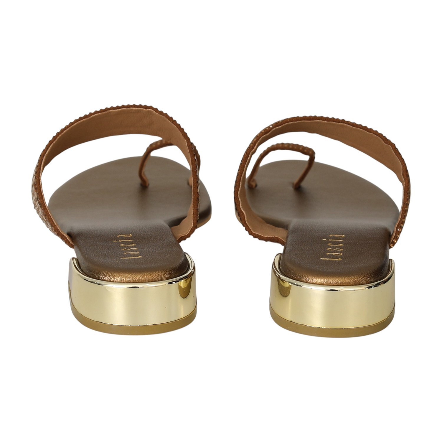 Women Bronze Zari Toe-Ring Flats