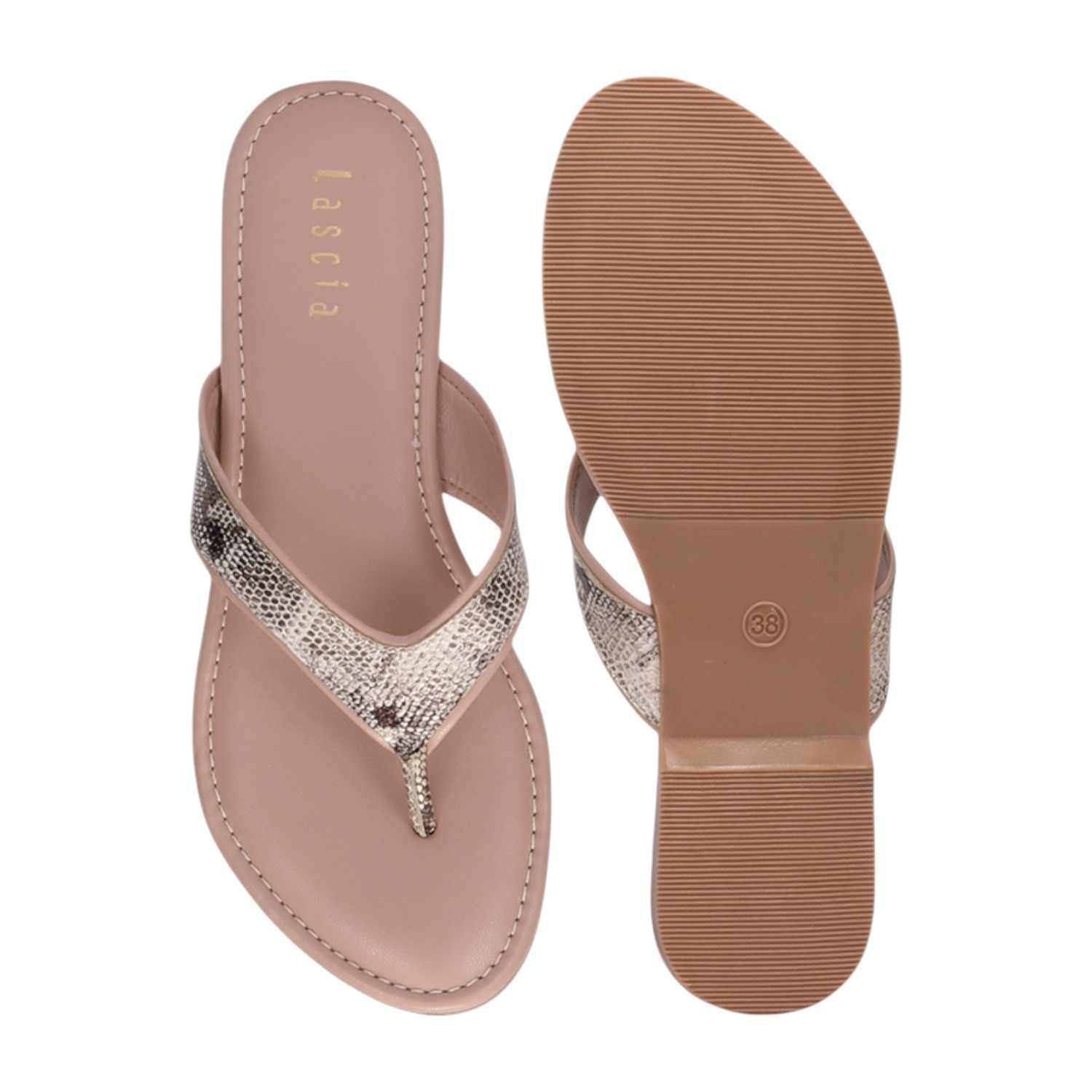 Women Beige Casual Flat Thong