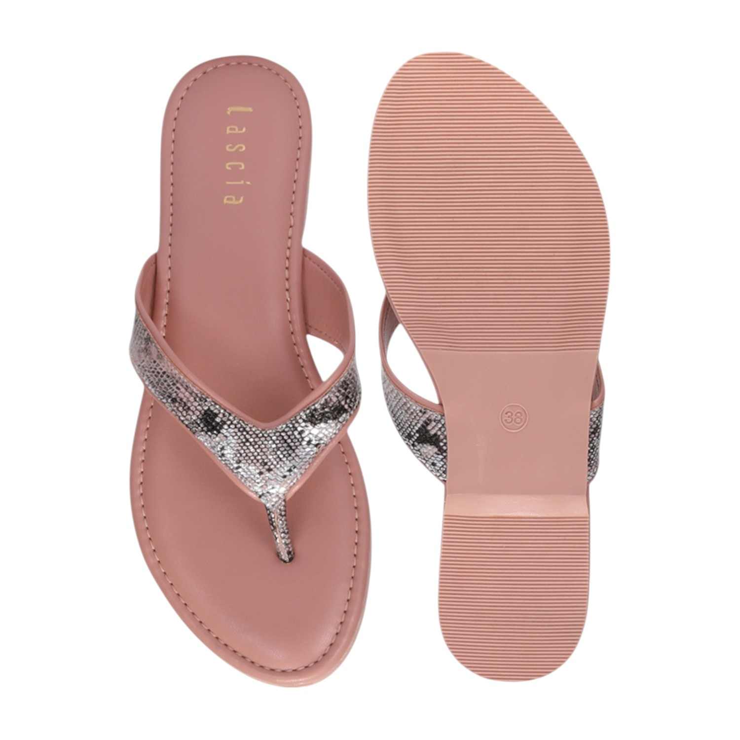 Women Peach Casual Flat Thong