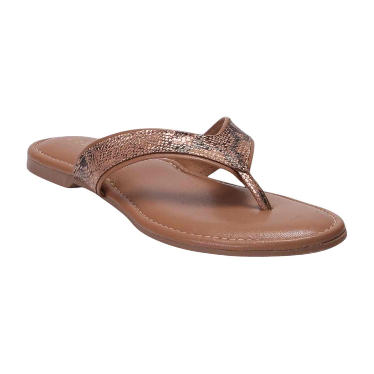Women Tan Flat Thongs
