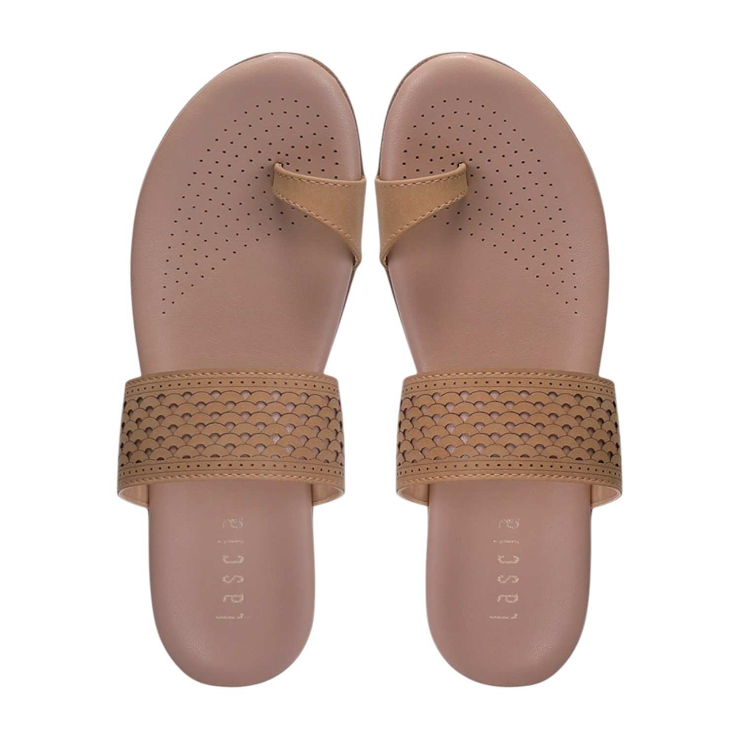 Women Beige One Toe Casual Flat