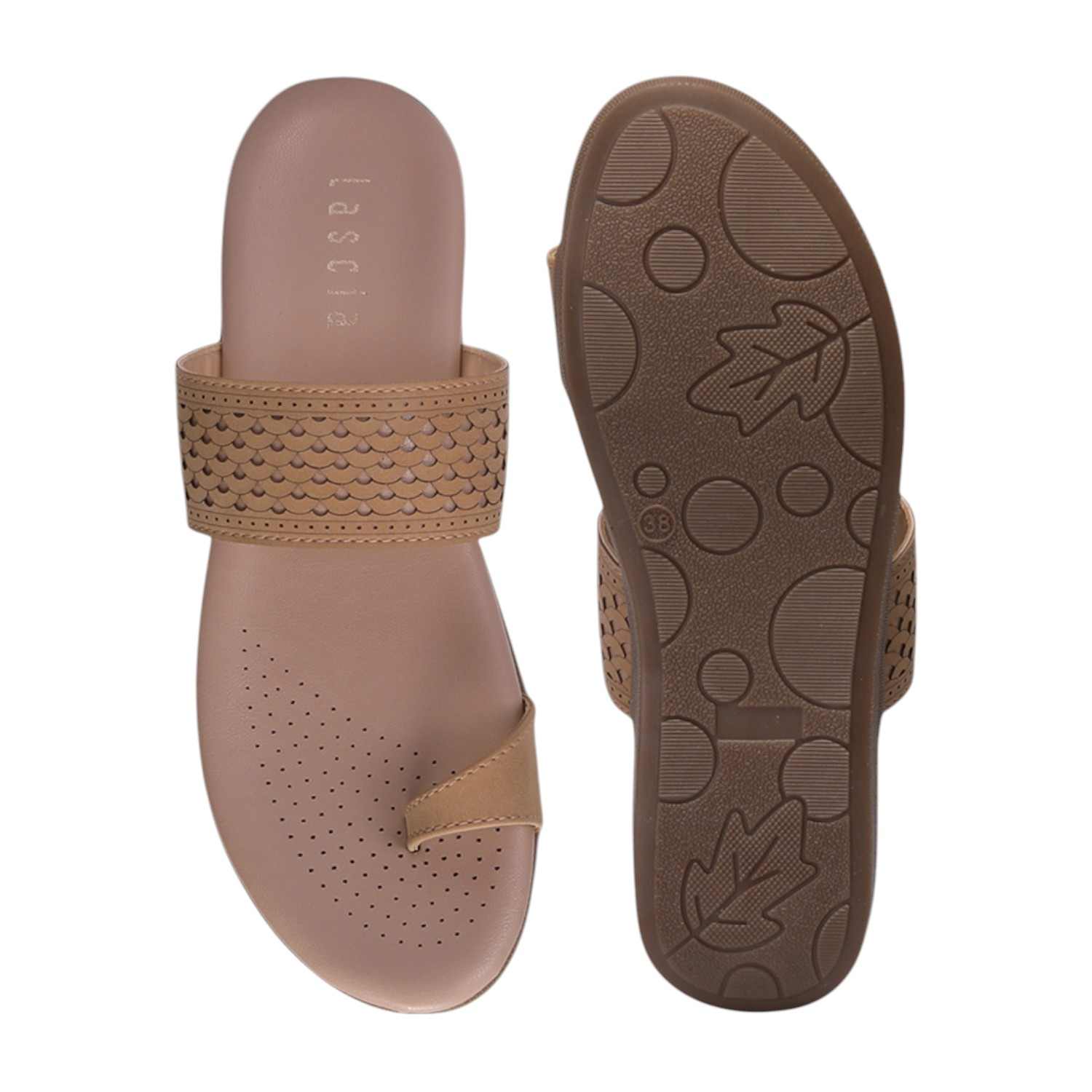 Women Beige One Toe Casual Flat