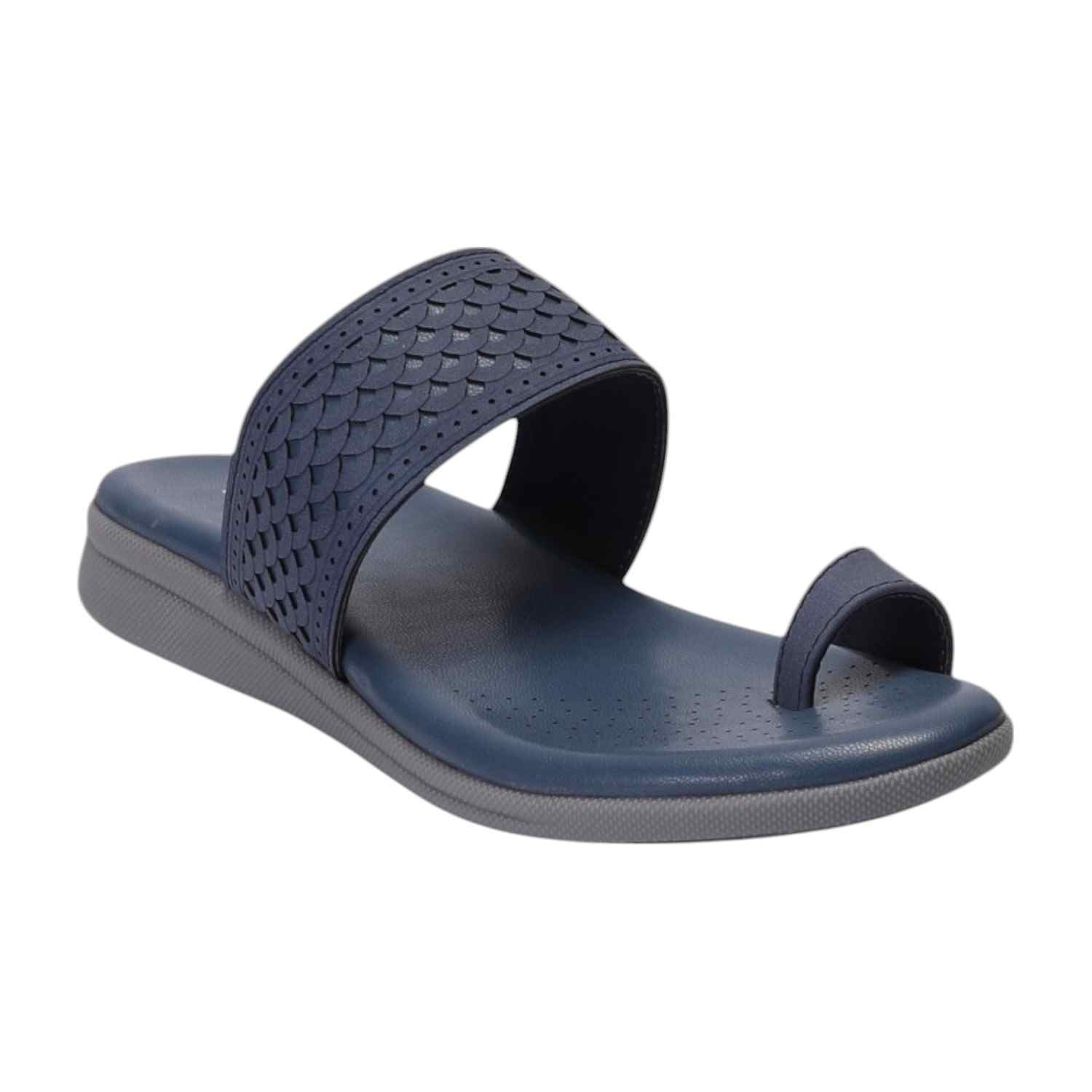 Women Navy One Toe Casual Flat