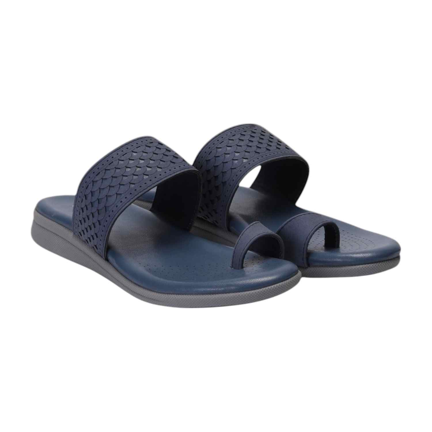 Women Navy One Toe Casual Flat