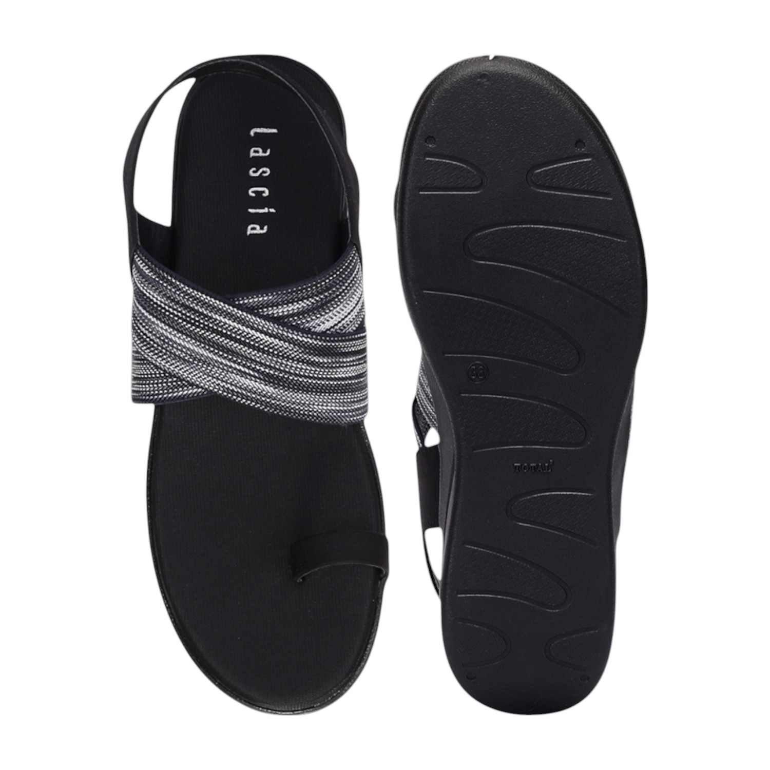 Women Black Casual Flat Sandals