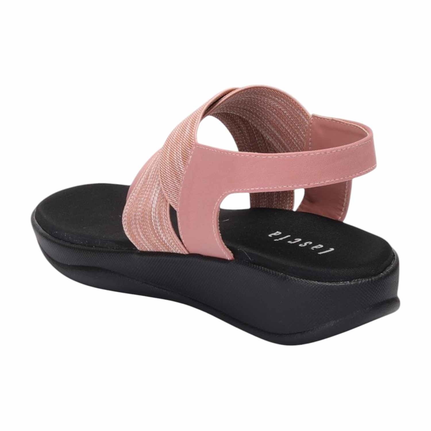 Women Peach Elastic Strap Flats