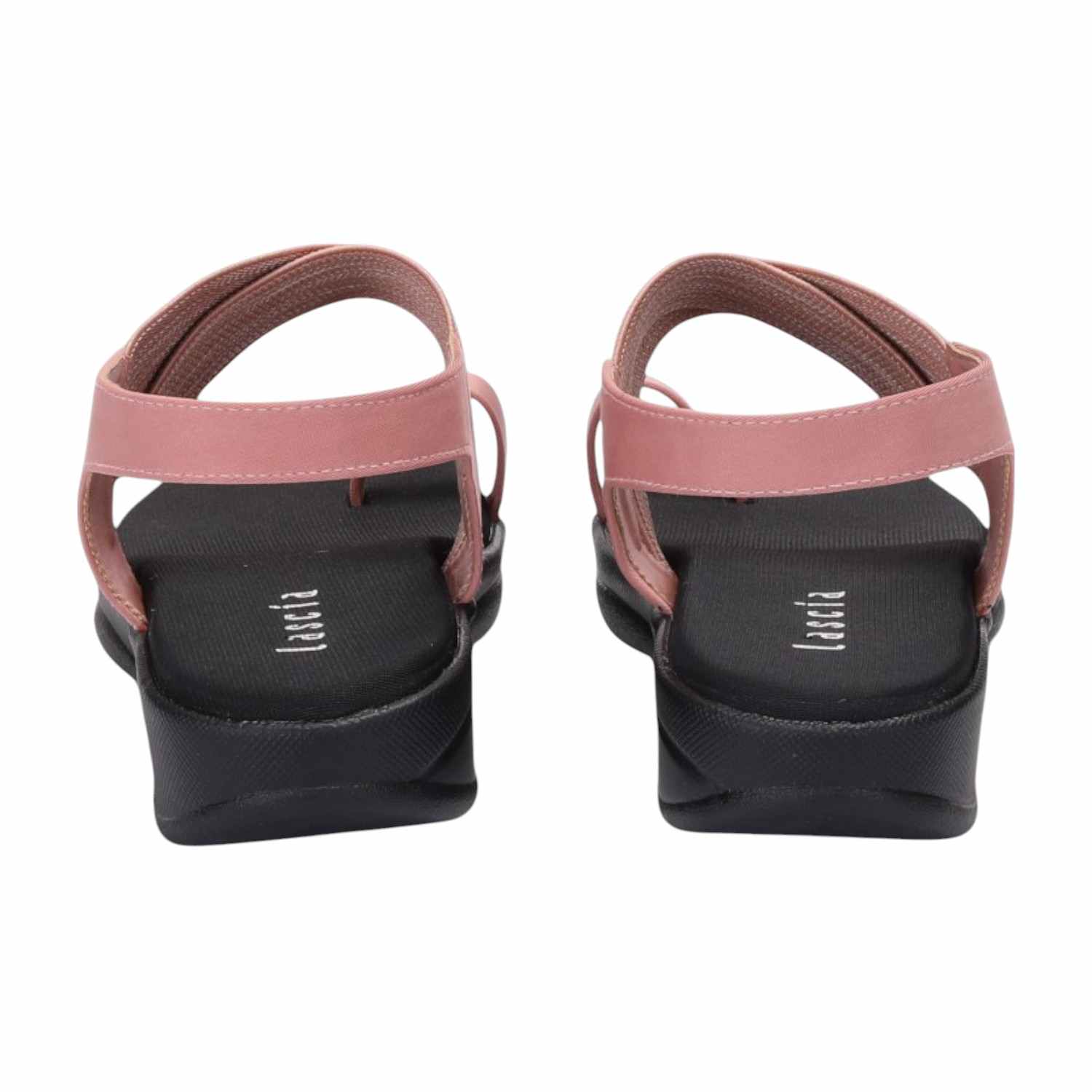 Women Peach Elastic Strap Flats