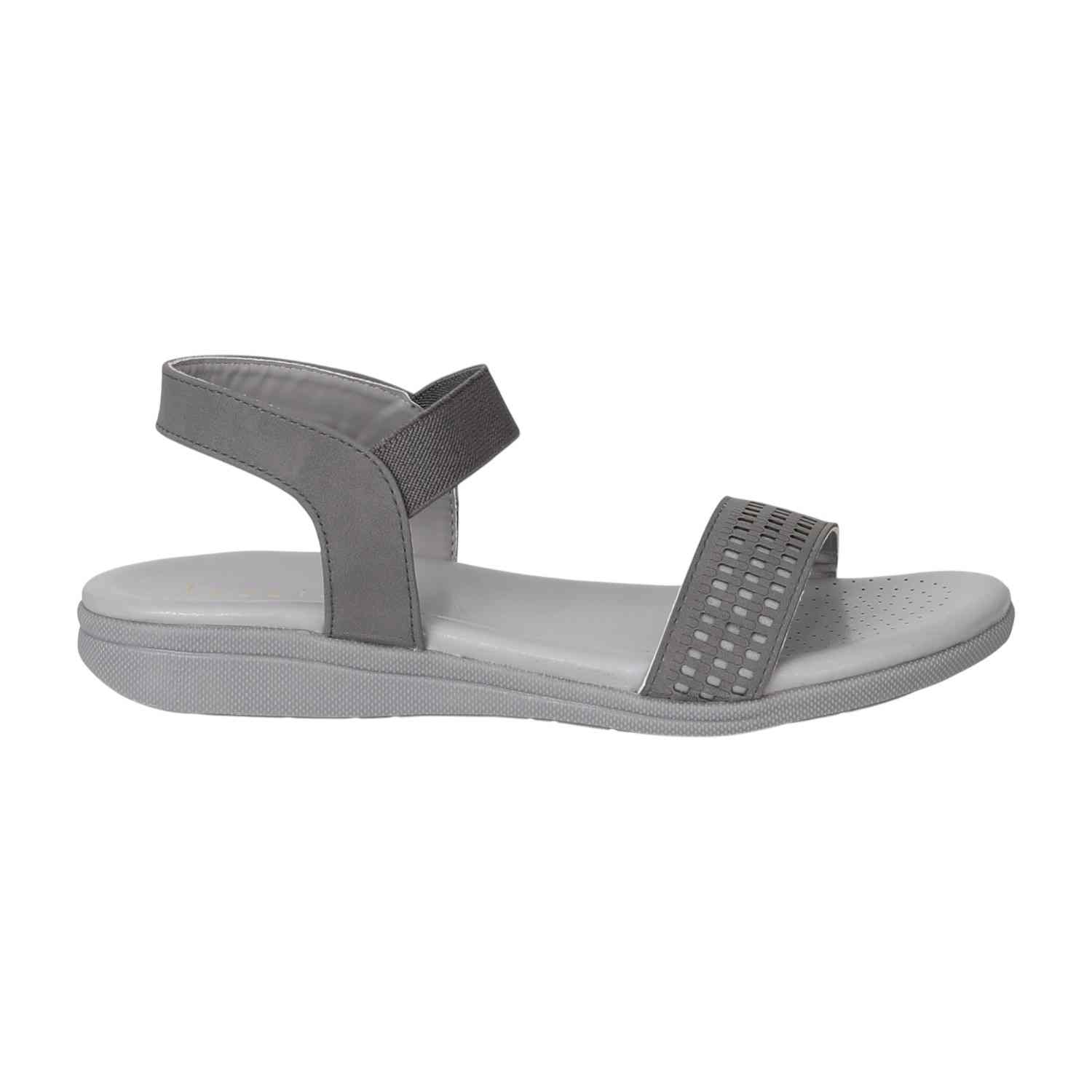Women Sporty Grey Comfort Wedge Sandals