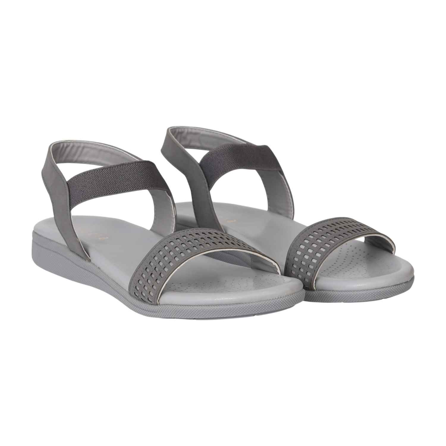 Women Sporty Grey Comfort Wedge Sandals
