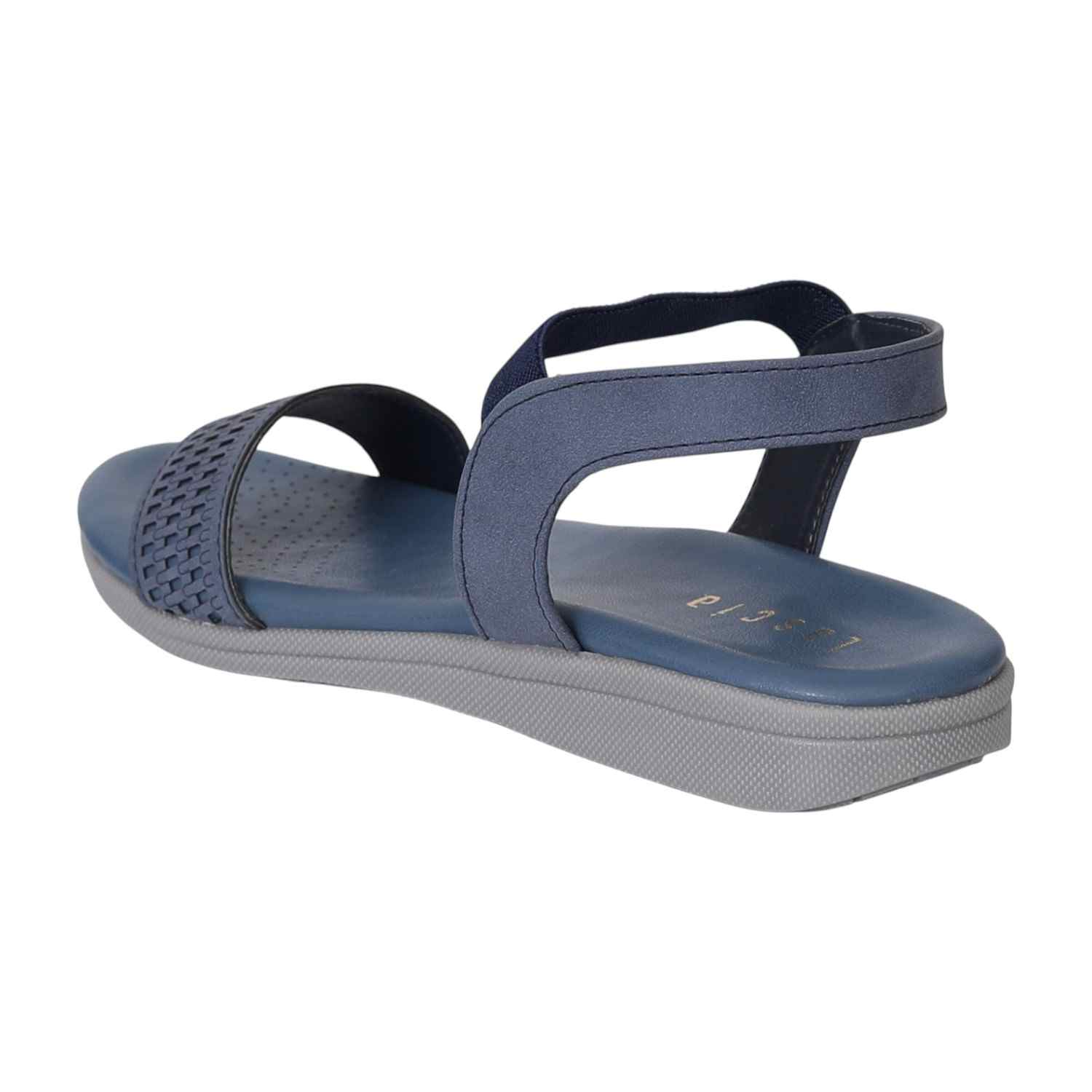 Women Navy Sporty Comfort Wedge Sandals