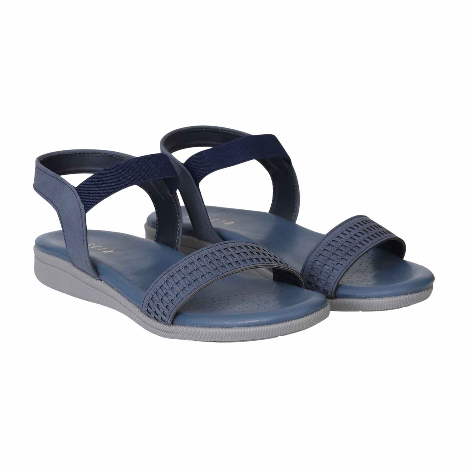 Women Navy Sporty Comfort Wedge Sandals