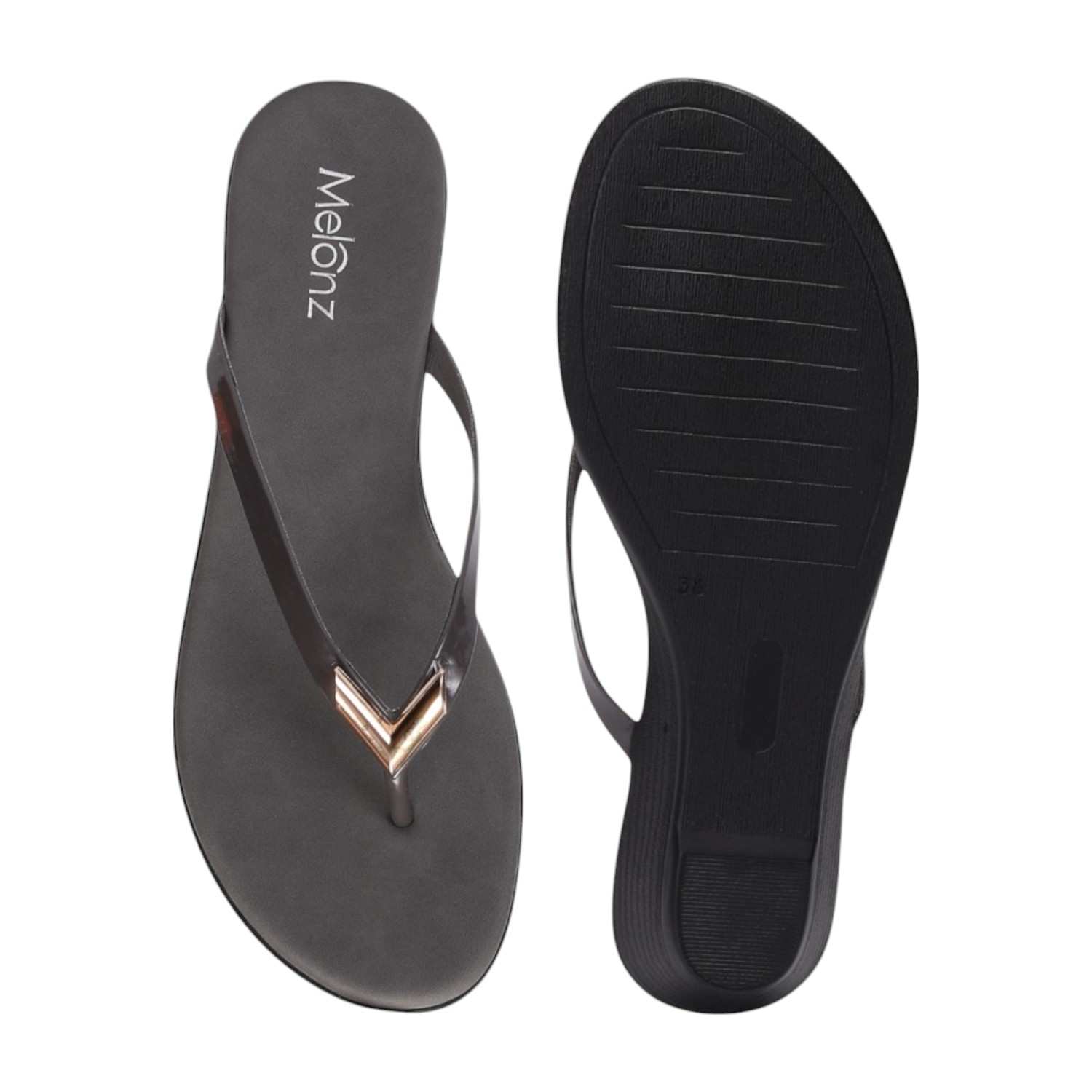 Women Grey Thong Casual Flat