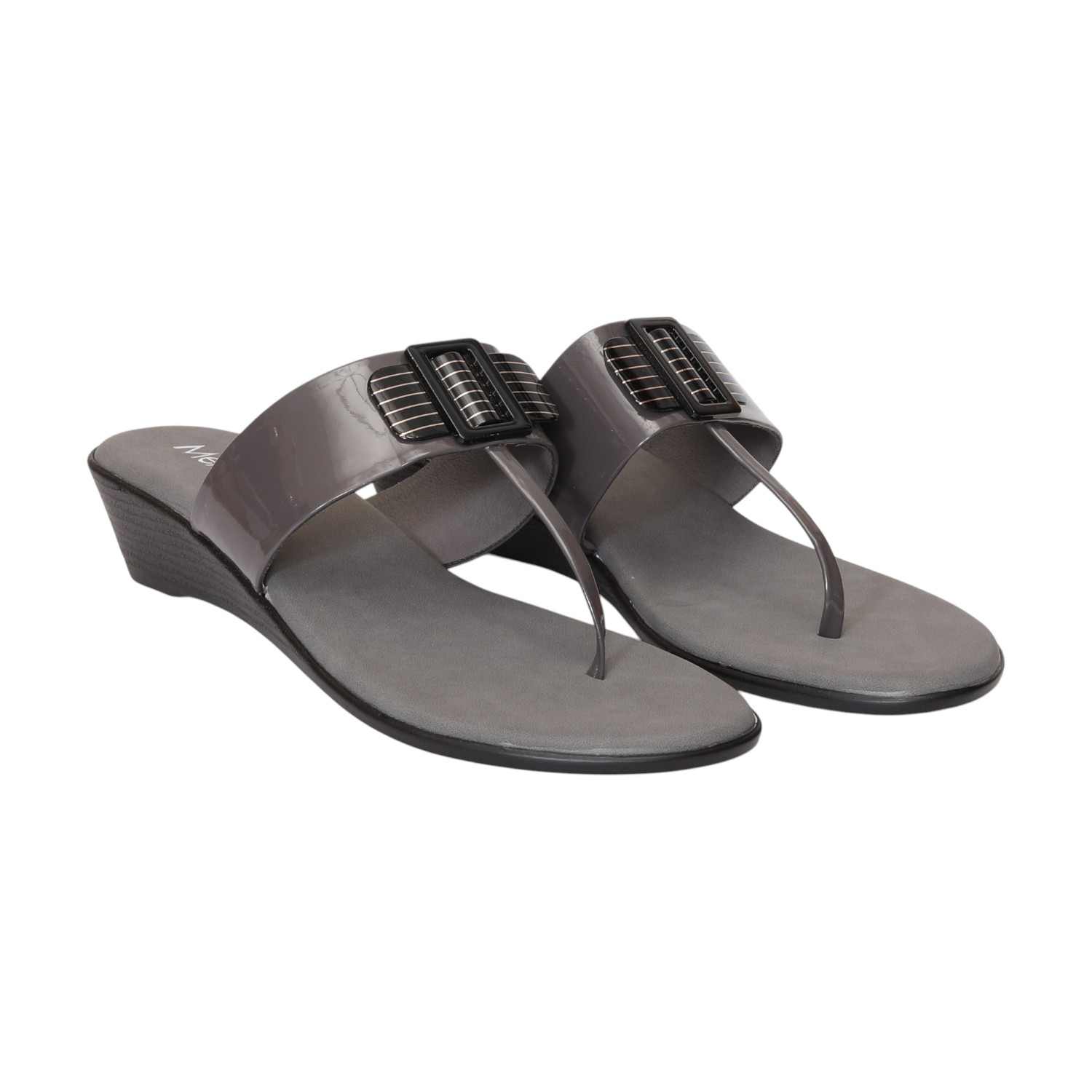 Women Grey Casual Flat Sandals