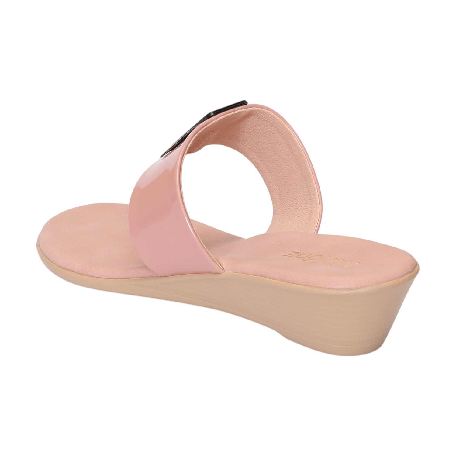 Women Peach Casual Flat Sandals