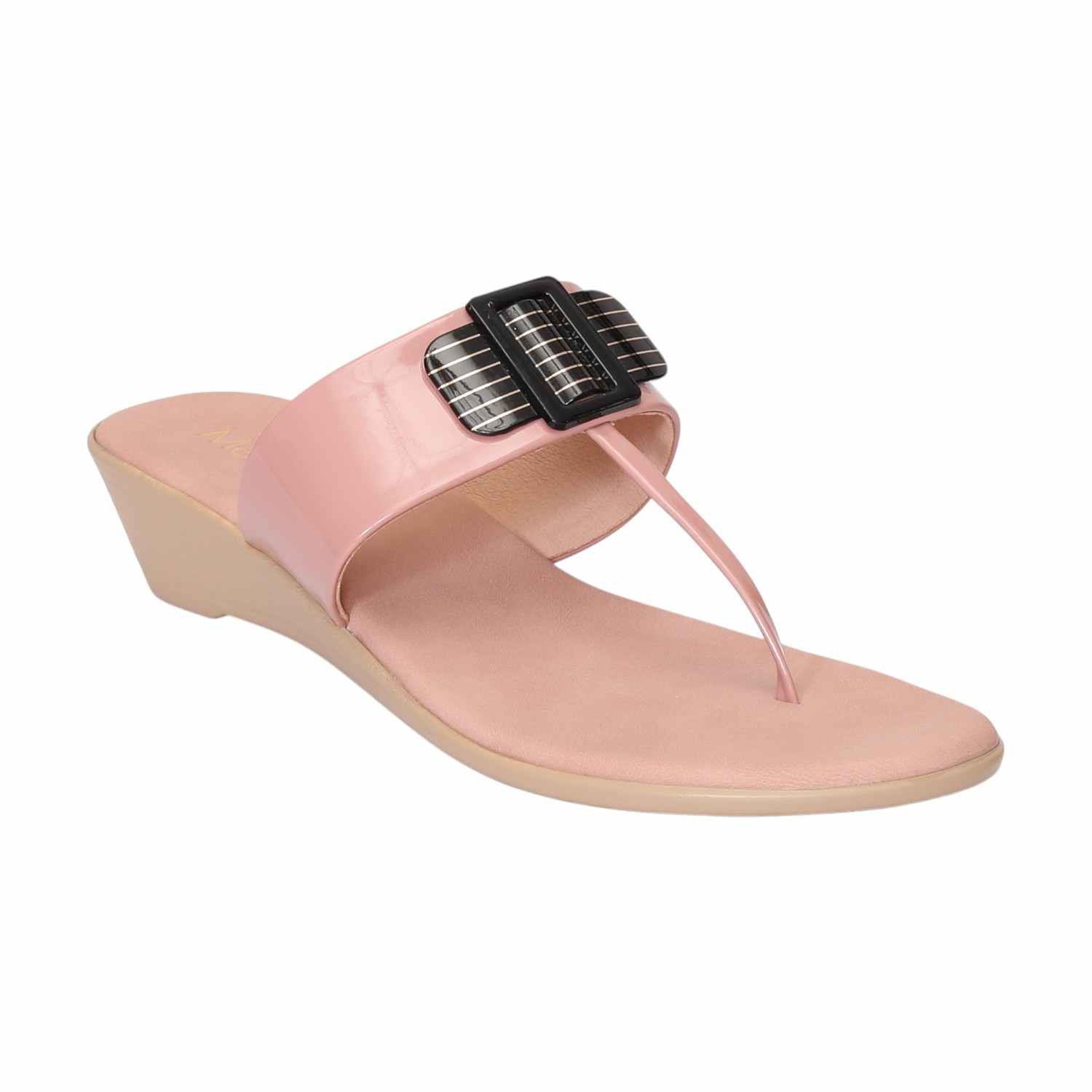 Women Peach Casual Flat Sandals