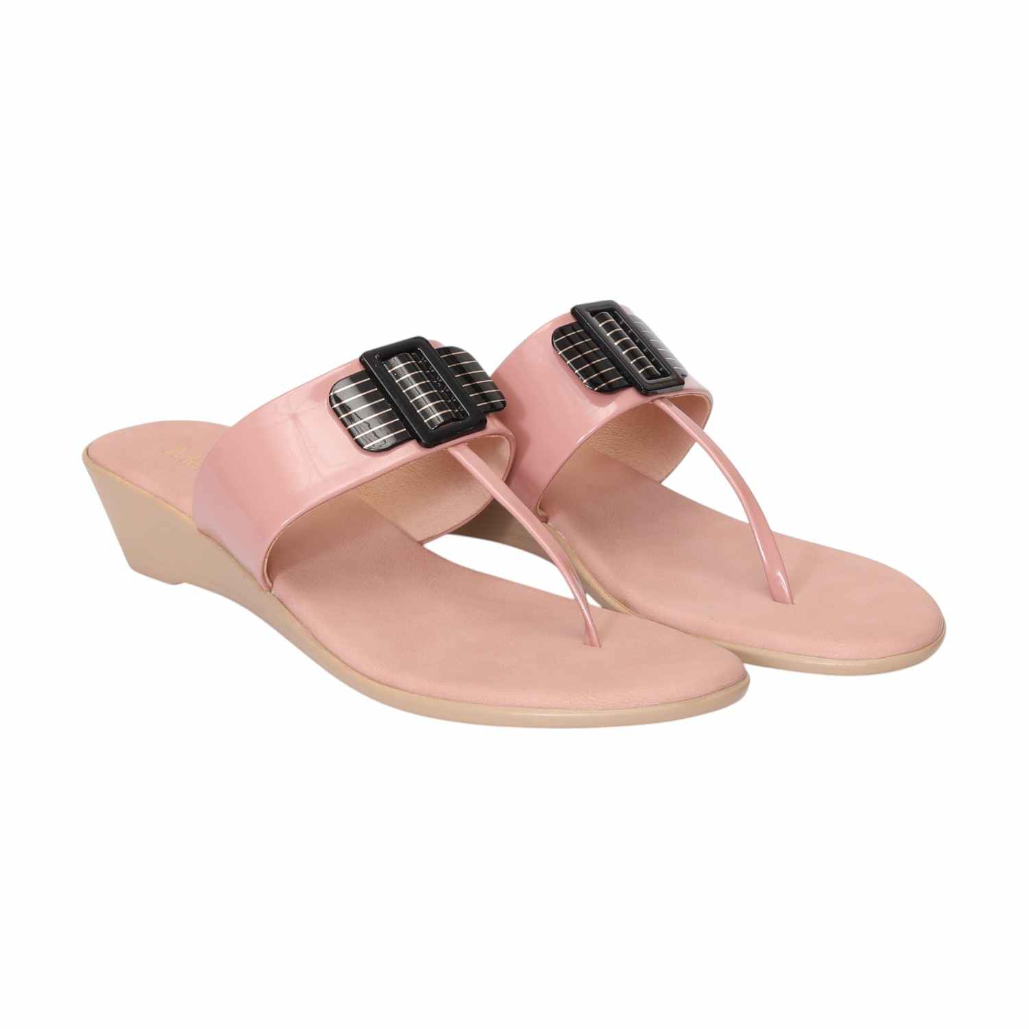 Women Peach Casual Flat Sandals