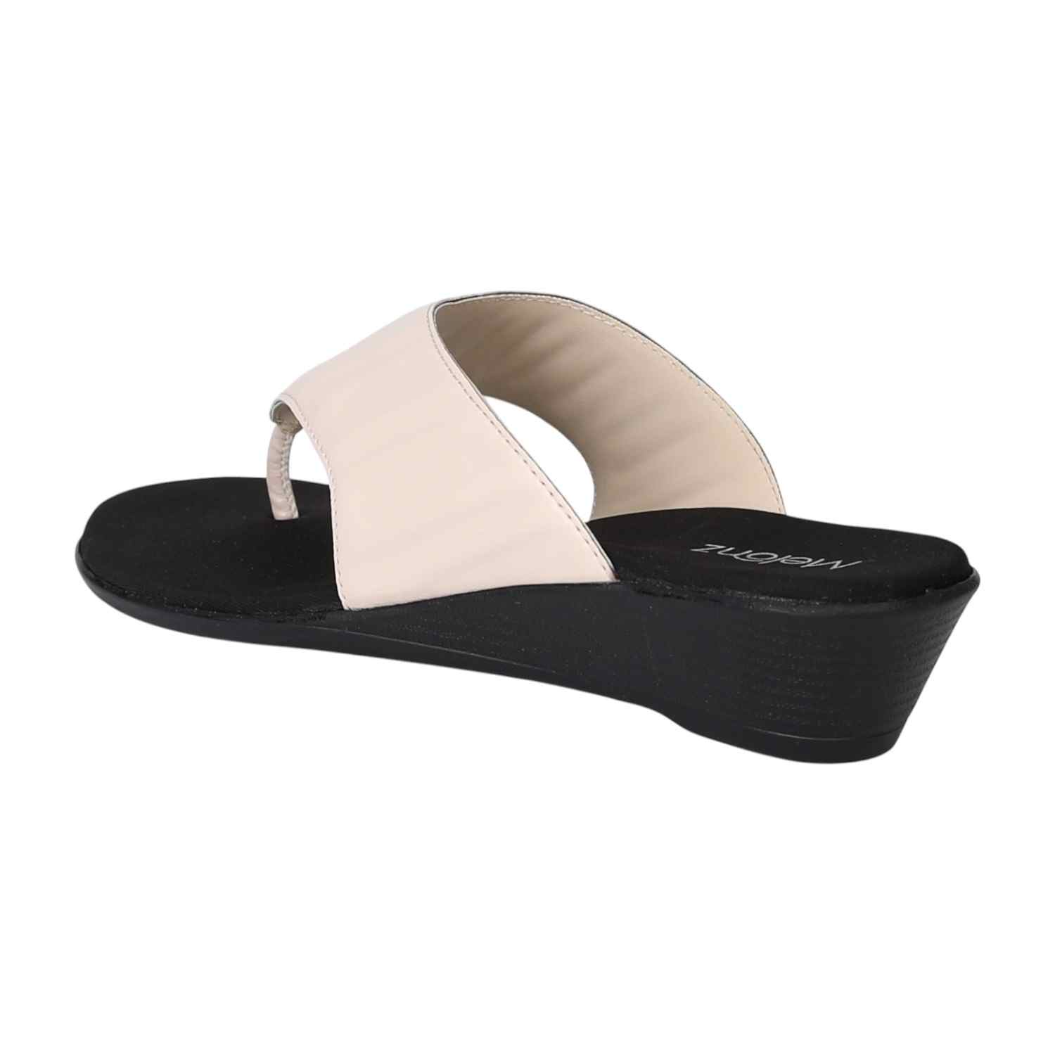 Women Off-White Wedge Thong Sandals