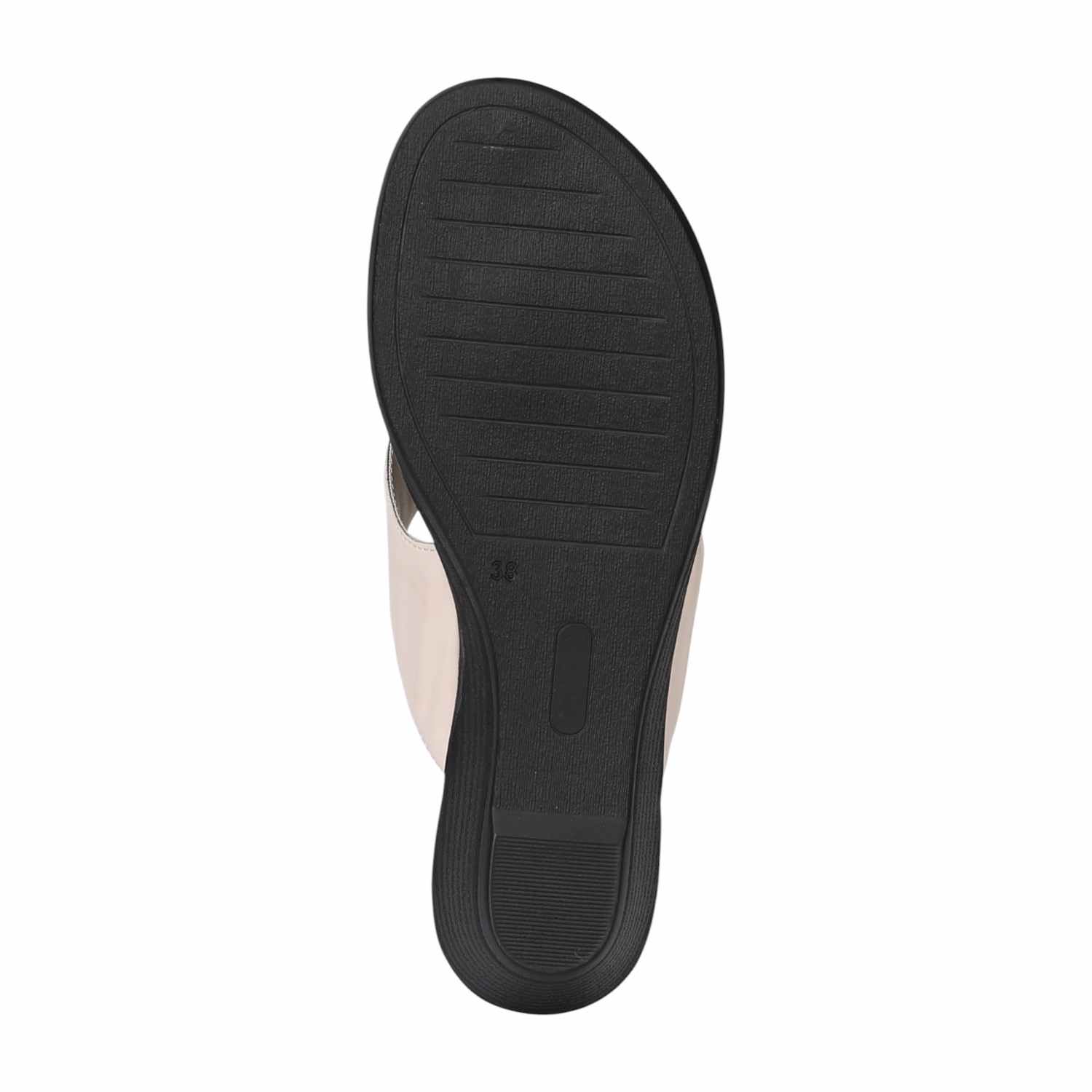 Women Off-White Wedge Thong Sandals
